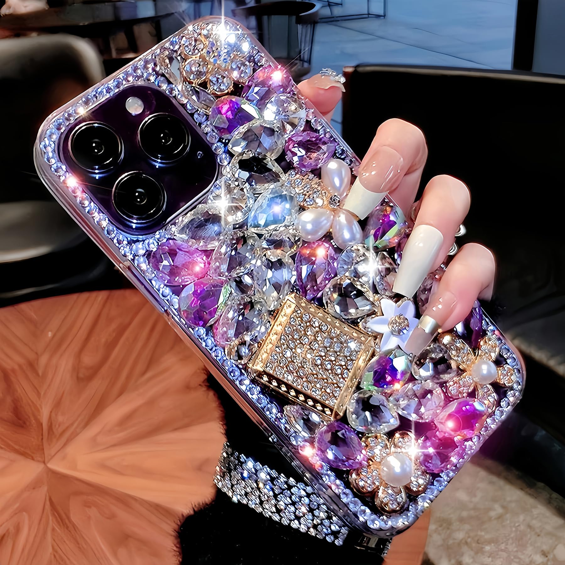 MOSEZA Compatible with iPhone 16 Plus Bling Glitter Case Luxury Cute Sparkle Rhinestone Diamond Girly Protective Phone Cover Case for Women Girl
