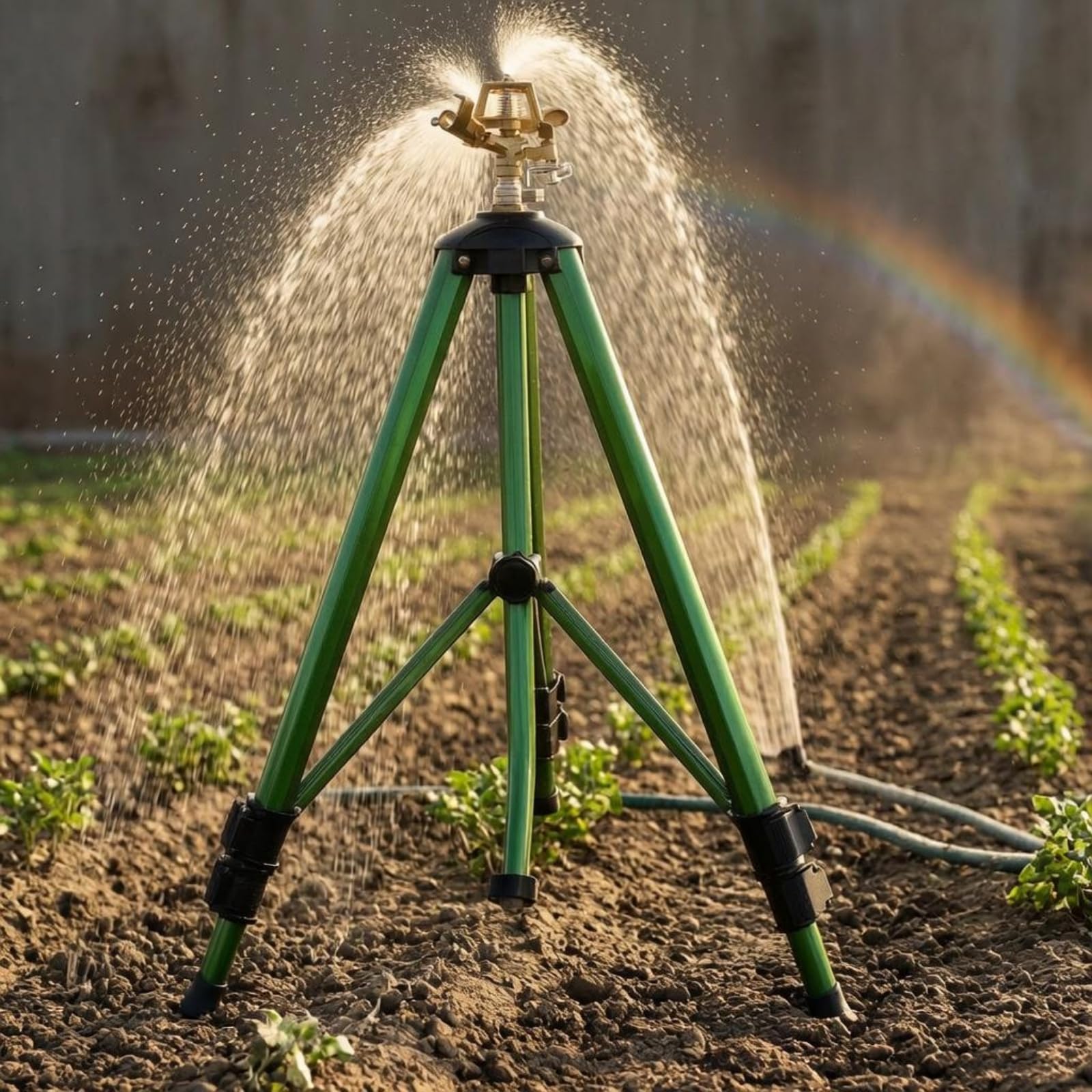 Verstellbarer Dreibein-Sprinkler Höhenverstellbar Einstellbarer Garten-Sprinkler Winkelverstellbar Metall-Rasensprenger