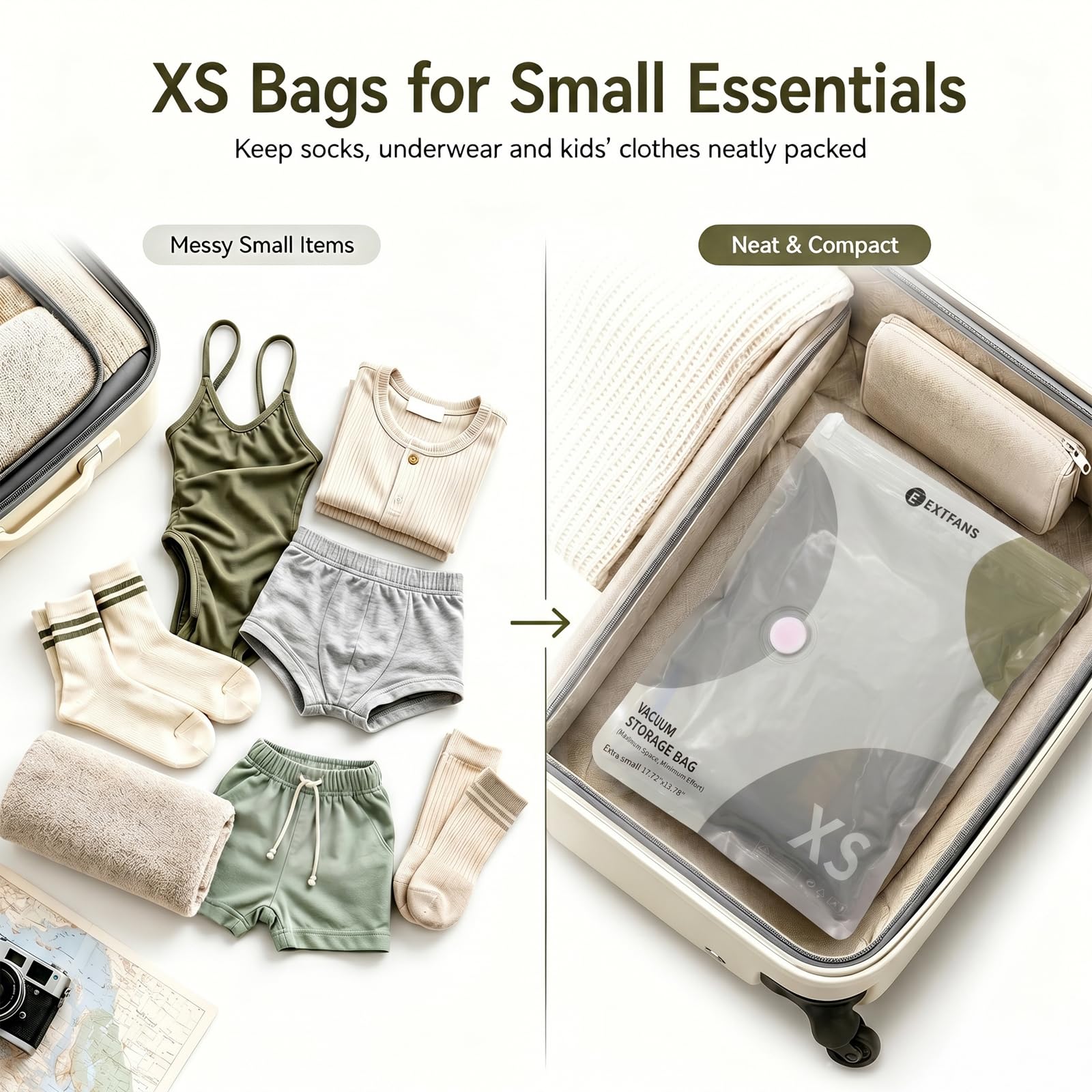 Sac Sous Vide Vetement, Sac de Rangement Sous Vide avec Pompe Électrique et Manuelle, Sac de Compression Voyage pour Vêtements, Linge de Lit, Valise, Placard (US-9 P)