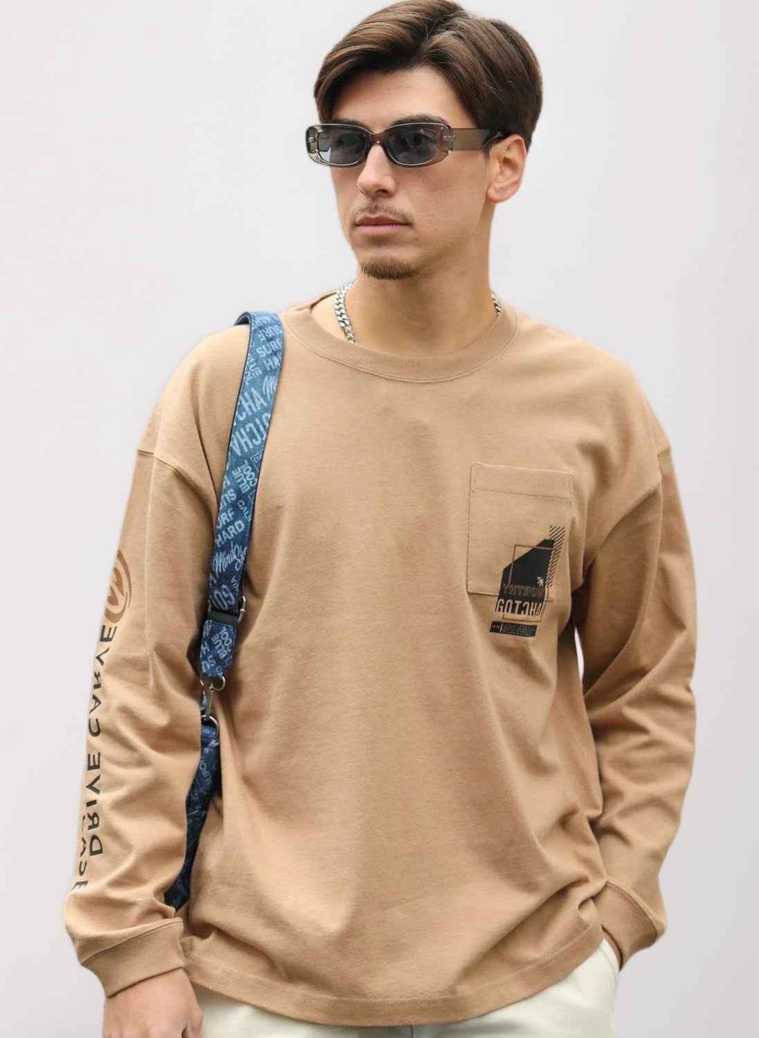 Bristol XL 長袖Tシャツ ベージュ Amazon | [ガッチャ] ヘビーウェイト ポケ付き ロンT 261G1106