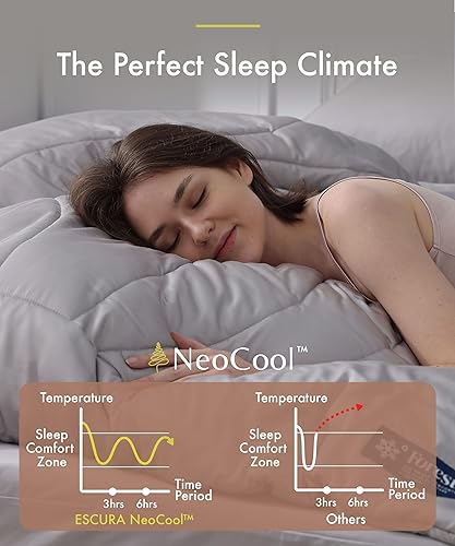 Miniatura 5 de Edredón con control de clima, tamaño matrimonialQueen, patentado alemán PCM plumón alternativo para todas las estaciones, para personas que duermen