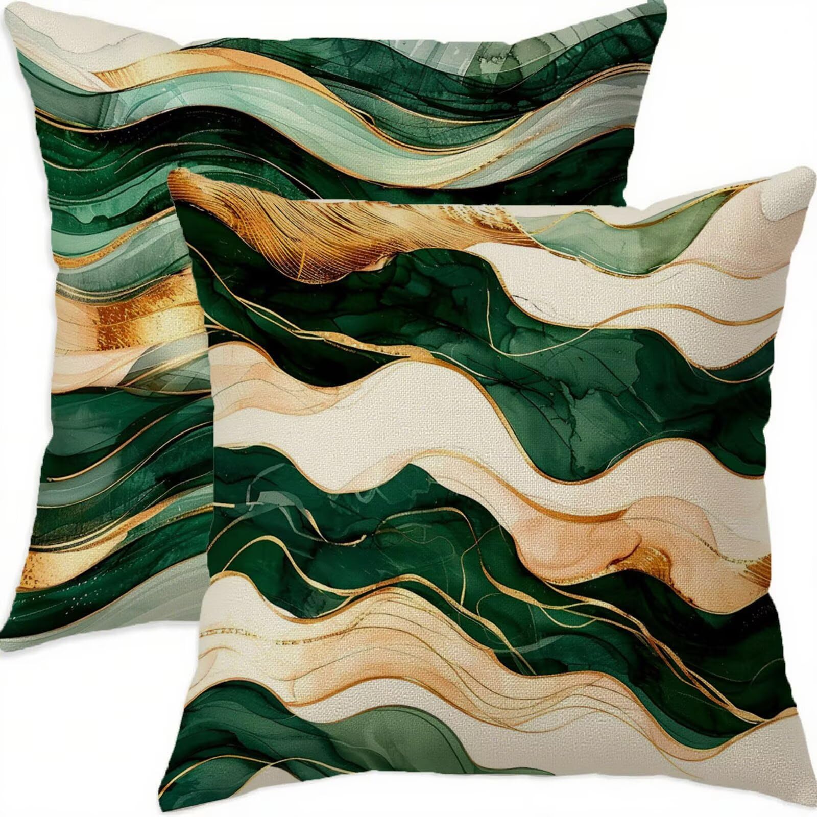 Taie oreiller vert imperméable 70x70cm avec fermeture éclair invisible lot de 2
