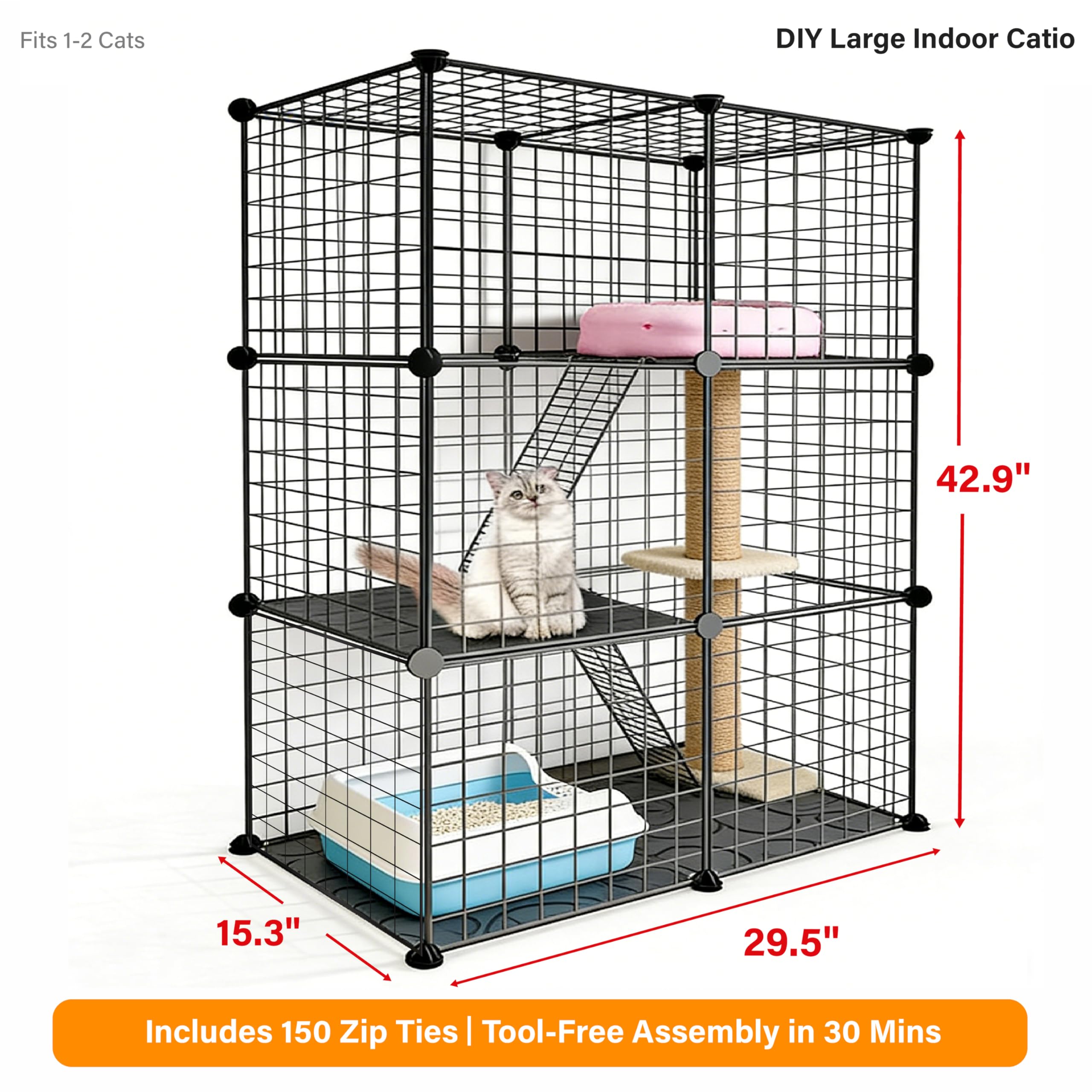 DIY Cat Playpen - Foldable Indoor Cat Enclosure -2