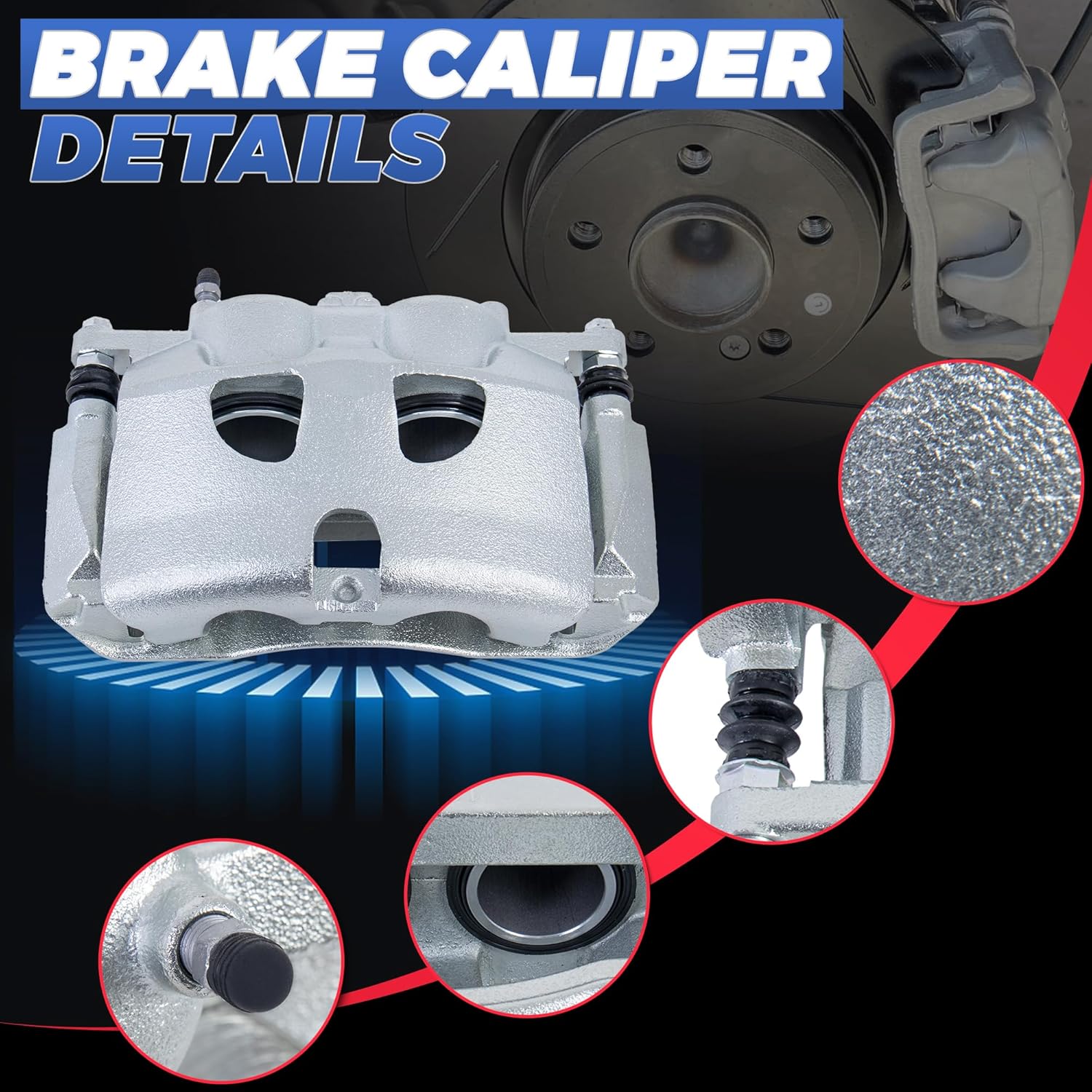 Pair Front Disc Brake Calipers Assembly with Bracket Compatible with 2010-2011 Ford F150, Compatible with 2010-2021 Lincoln Navigator Driver and Passenger Side 18B5236 18B5237
