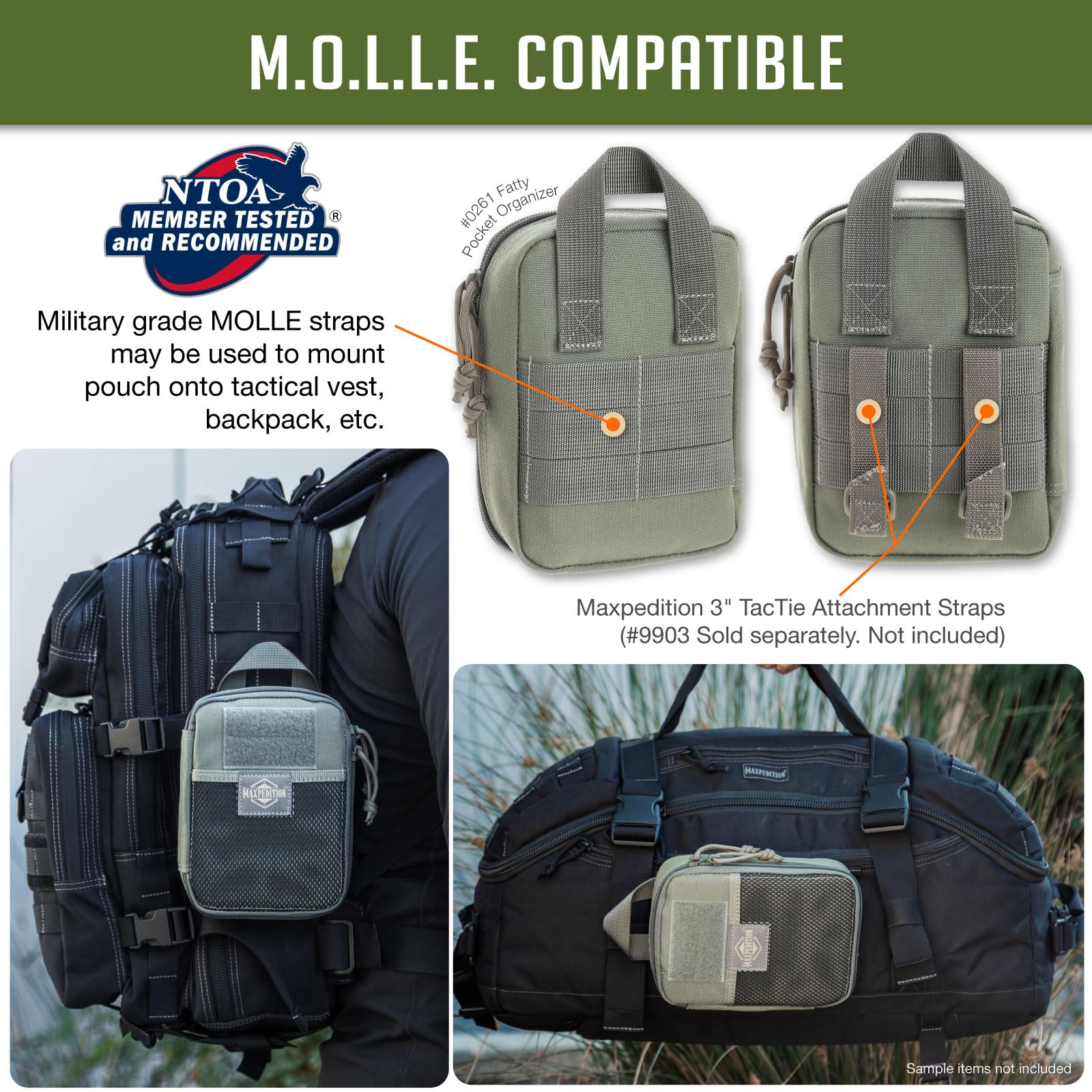 Maxpedition Torba Fatty Pocket Organizer, Liście Zielony, Zielone liście, 20 in, Organizer do torby