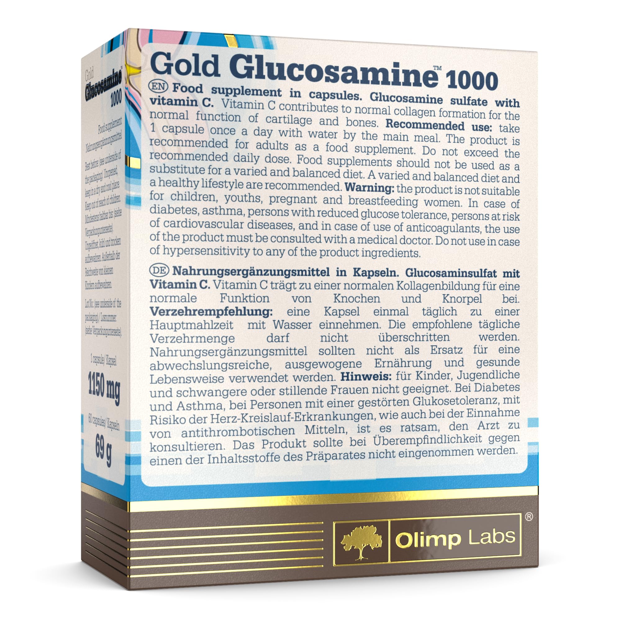 Olimp Labs Glucosamine 1000-60 Kapseln - Nahrungsergänzungsmittel in Kapselform mit Glucosaminsulfat & Vitamin C
