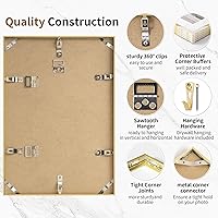 Vista 136 de Fun Memories Portarretratos de metal de 16 x 20 pulgadas con paspartú de 11 x 14 pulgadas, acabado de aluminio cepillado, parte delantera de vidrio