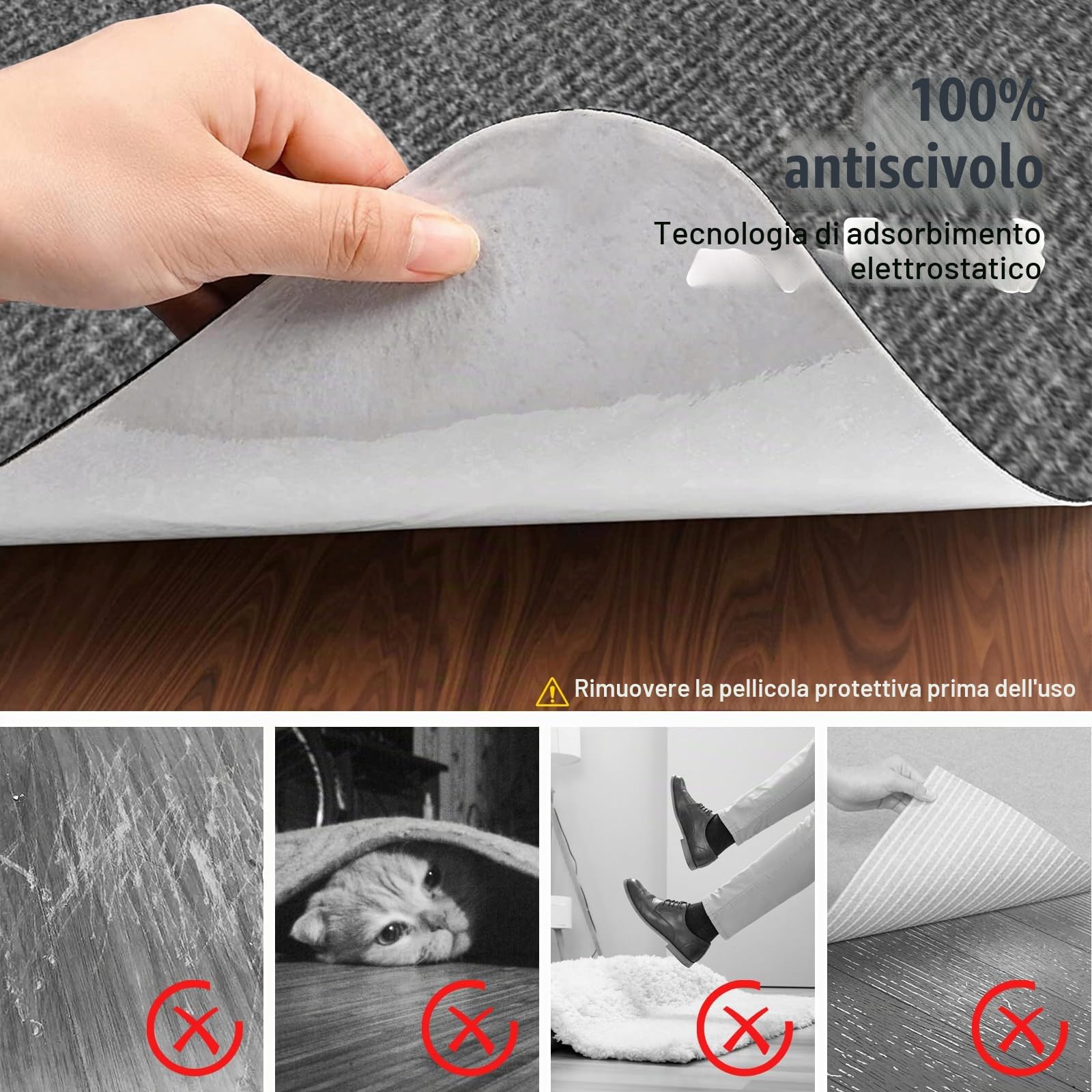 105x120cm Tappetino per sedia da ufficio,Grigio Tappeto Salvapavimento Antiscivolo,Tappeto Sedia Gaming,Tappeto per Sedia con Ruote,Tappetino Pavimenti per Parquet e Piastrelle.
