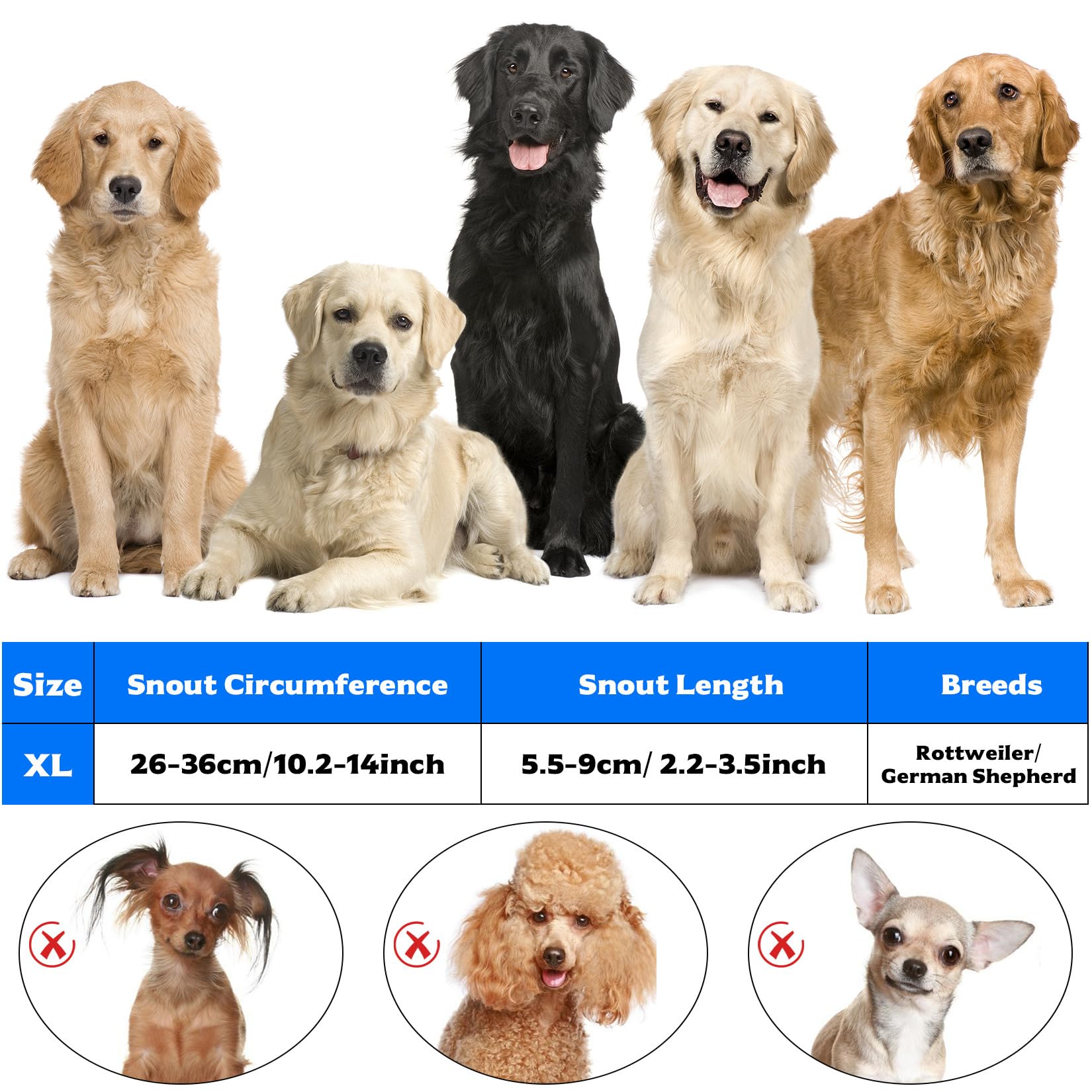 Dog Muzzle for Large Dogs Dog Muzzle Large Breed, Soft Breathable Basket Muzzles - Image 2
