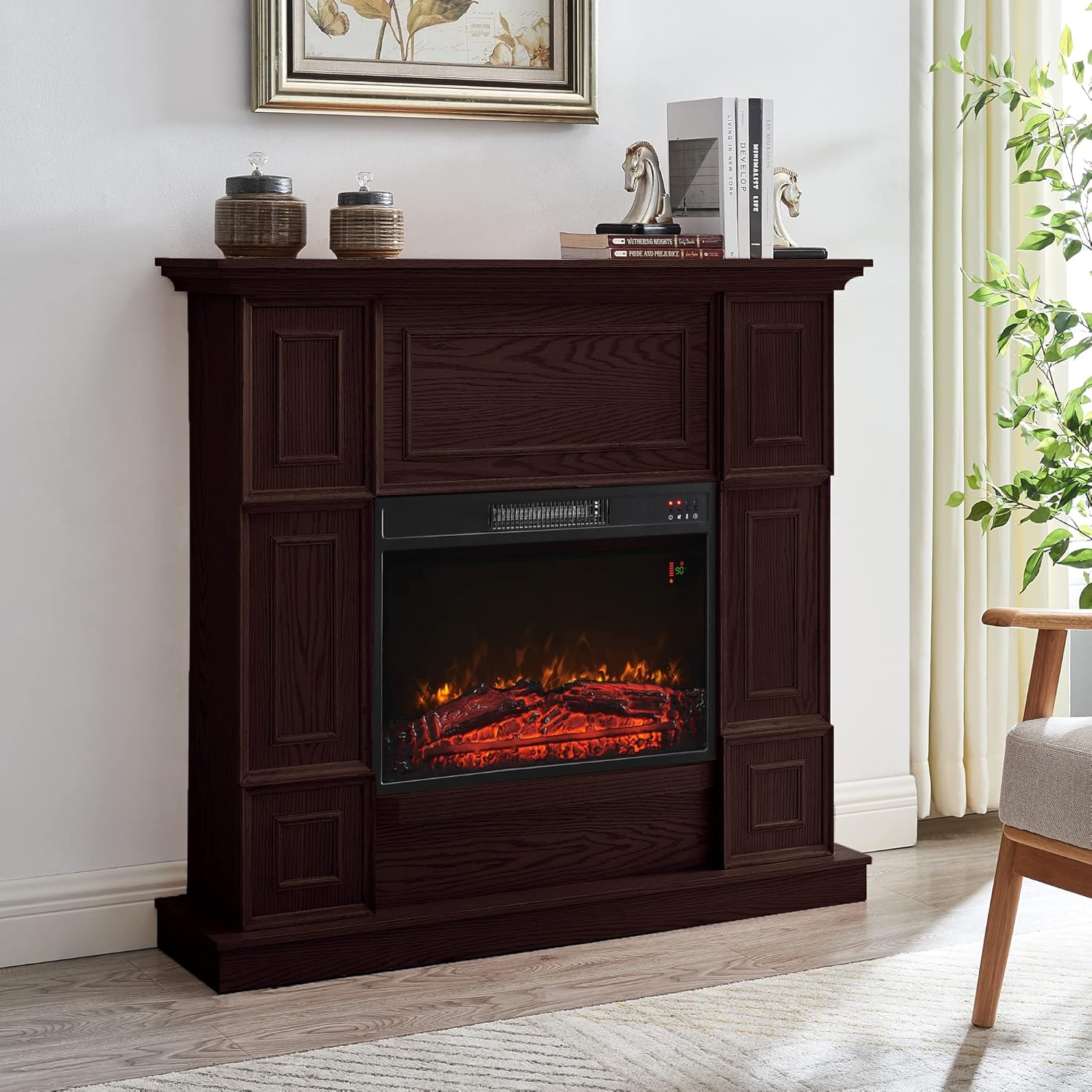 GOOD & GRACIOUS Electric Fireplace with Mantel 44 Inch