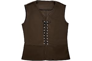 Brown Vest Shrek - Mens Medieval Renaissance Vest Pirate Costume Gothic Steampunk...