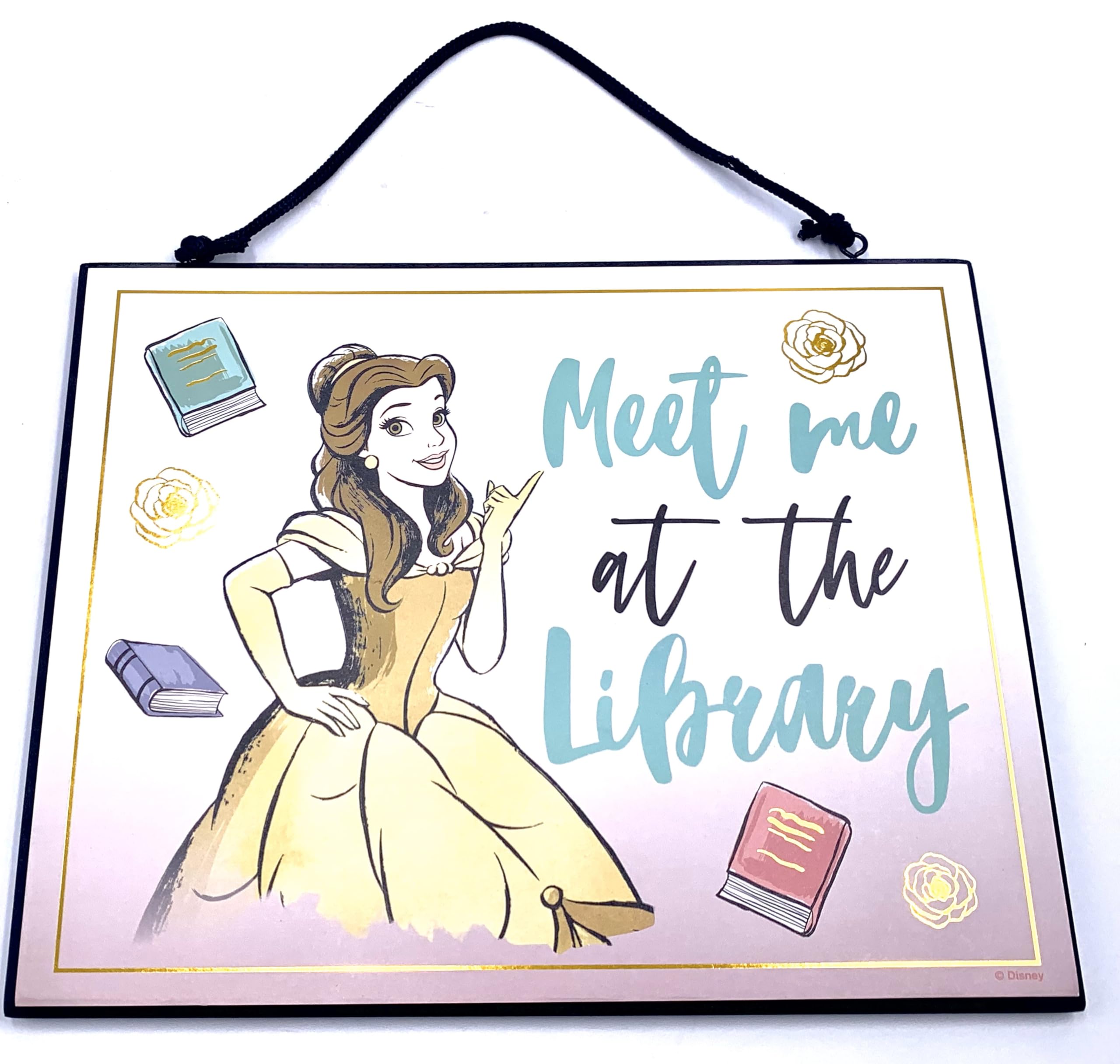 Silver Buffalo Disney Princess Beauty and the Beast Belle Reversible Wood Wall Hanging Sign Art - 10x8 inches