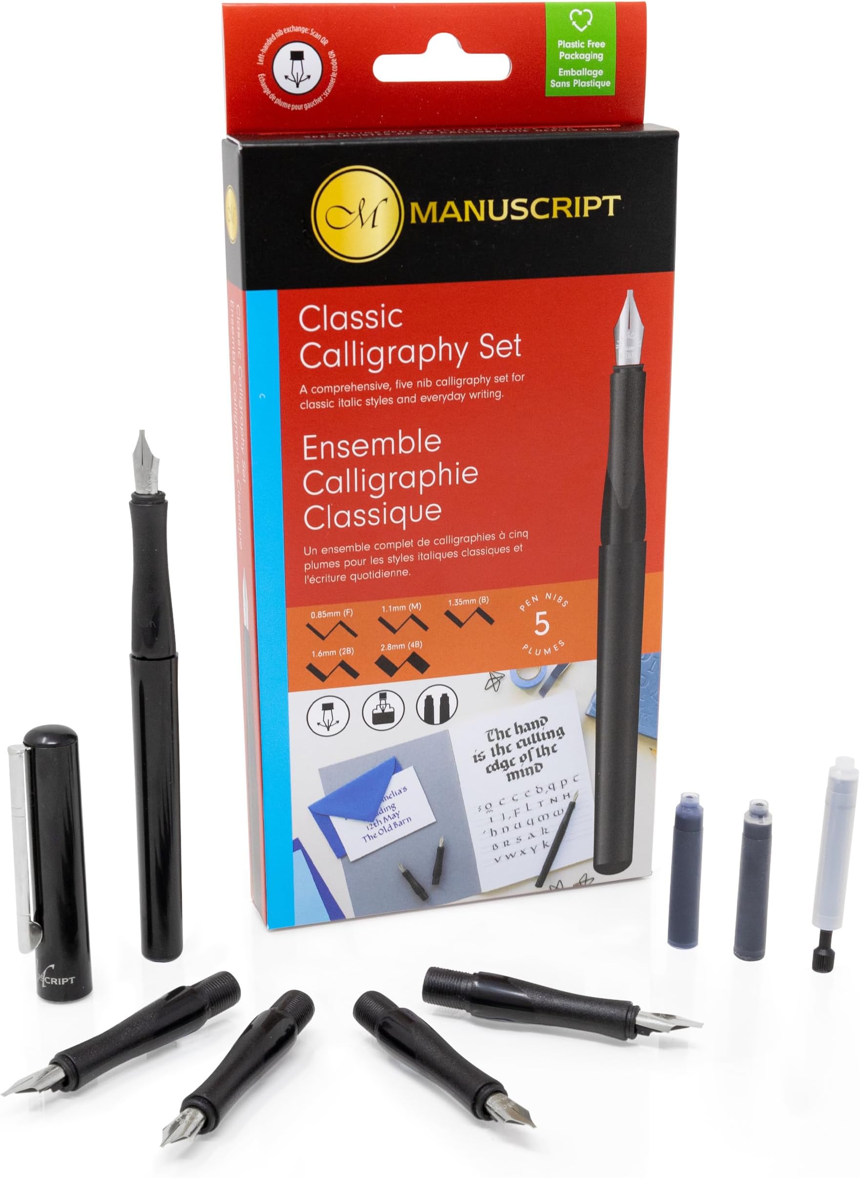 Manuscript Left Handed Nib Scribe Calligraphy Pen and Nib Set, Silver