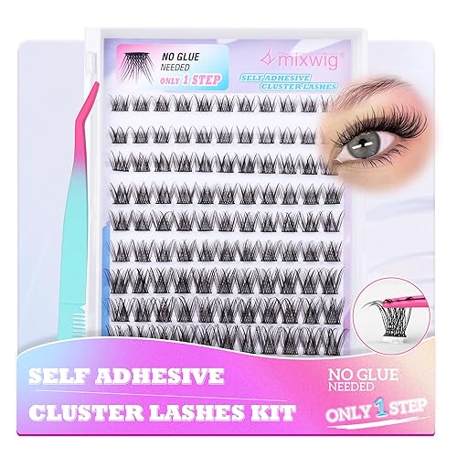 Pestañas autoadhesivas, reutilizables, autoadhesivas, no necesitan pegamento, pestañas individuales a presión, pestañas en racimo reutilizables, kit