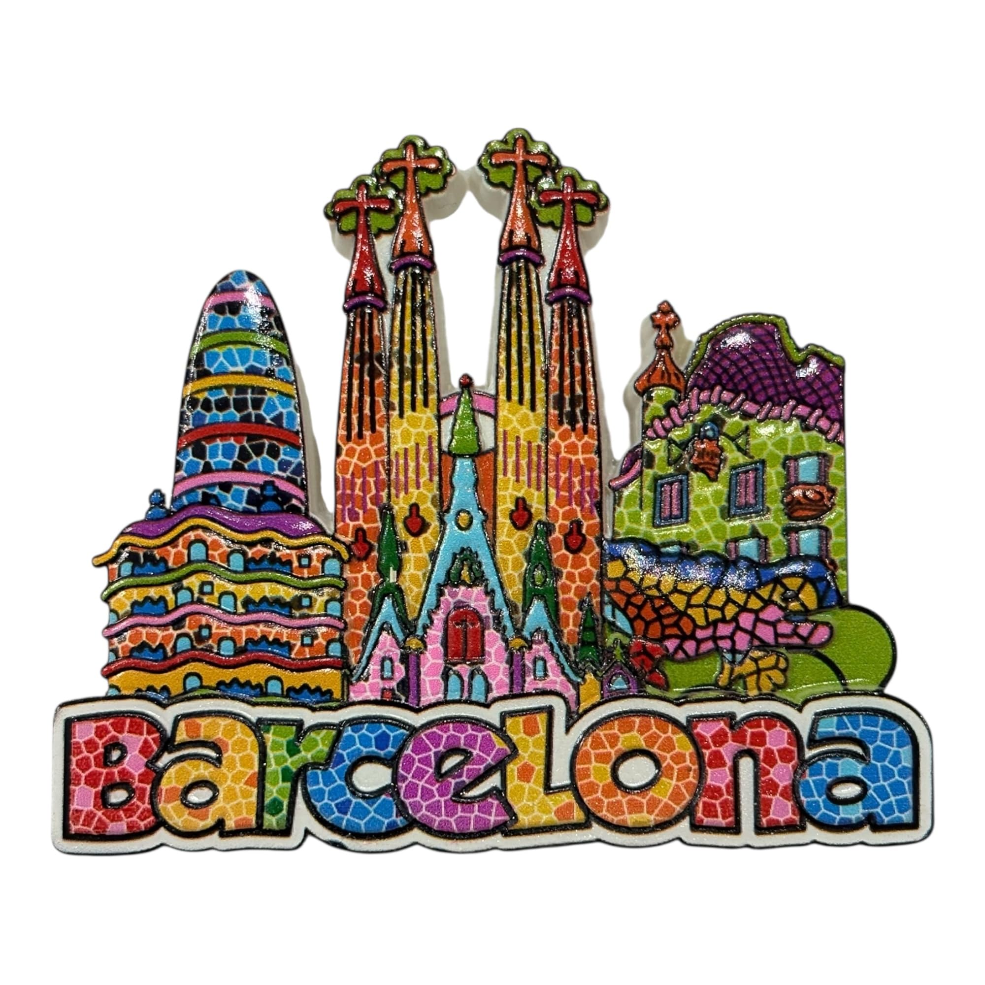 3D Barcelona Multicolor Resin Fridge Magnet, Travel Souvenir, Home Decor, 8.8 x 7 cm-image-40