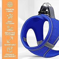 Vista 4 de MITA Juego de arnés y correa para perro, arnés para cachorro, arnés para gato, cómodo arnés para perros grandes y pequeños, transpirable y de malla
