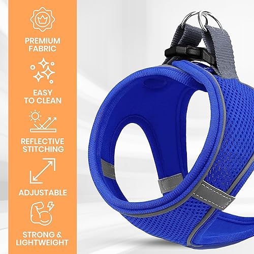 Miniatura 4 de MITA Juego de arnés y correa para perro, arnés para cachorro, arnés para gato, cómodo arnés para perros grandes y pequeños, transpirable y de malla