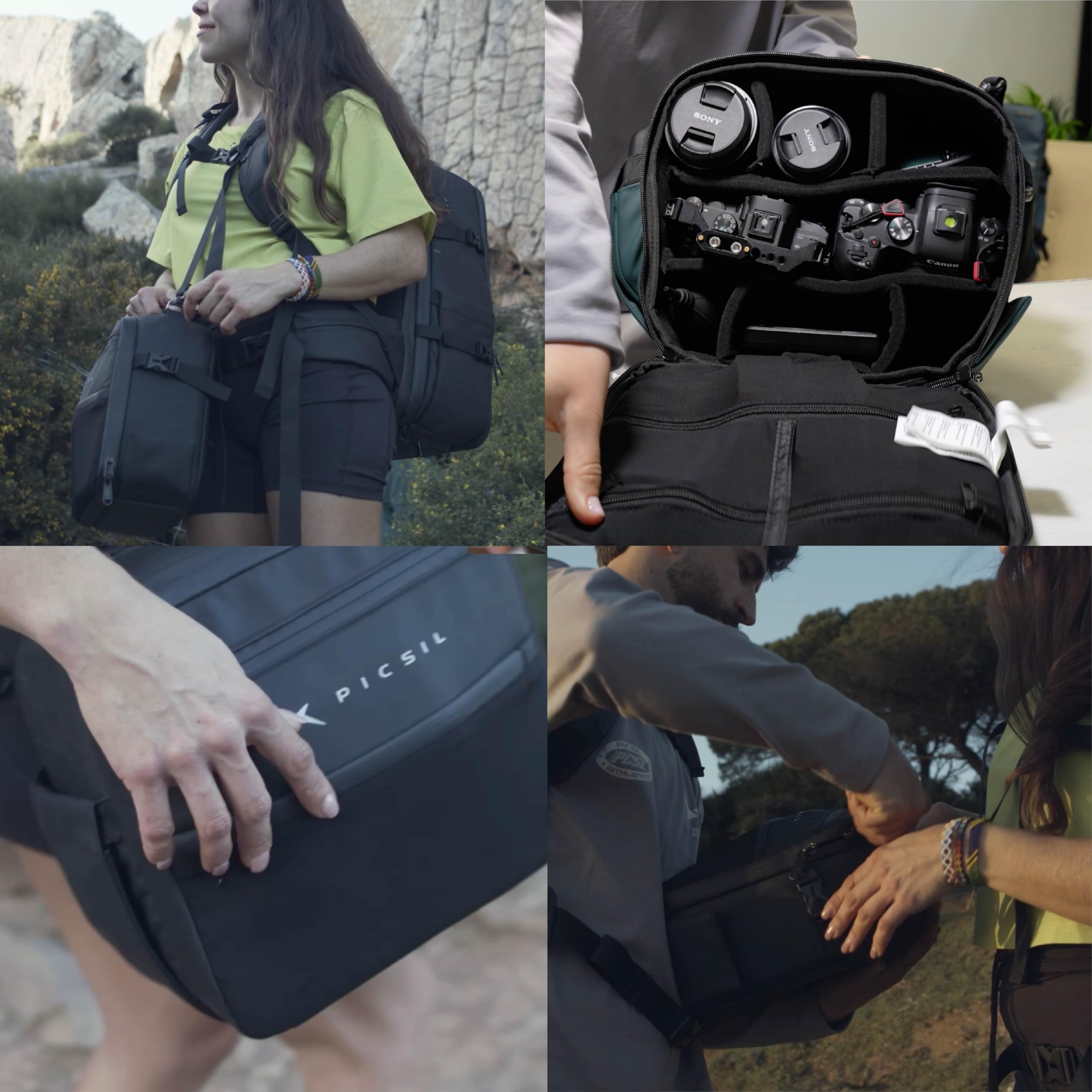 PICSIL Horizon Módulo Fotográfico - Camera Bag Acolchada y Modular 9,8L, Organizador de Cámara y Objetivos, Bolsa de Fotografía Impermeable - Moonless