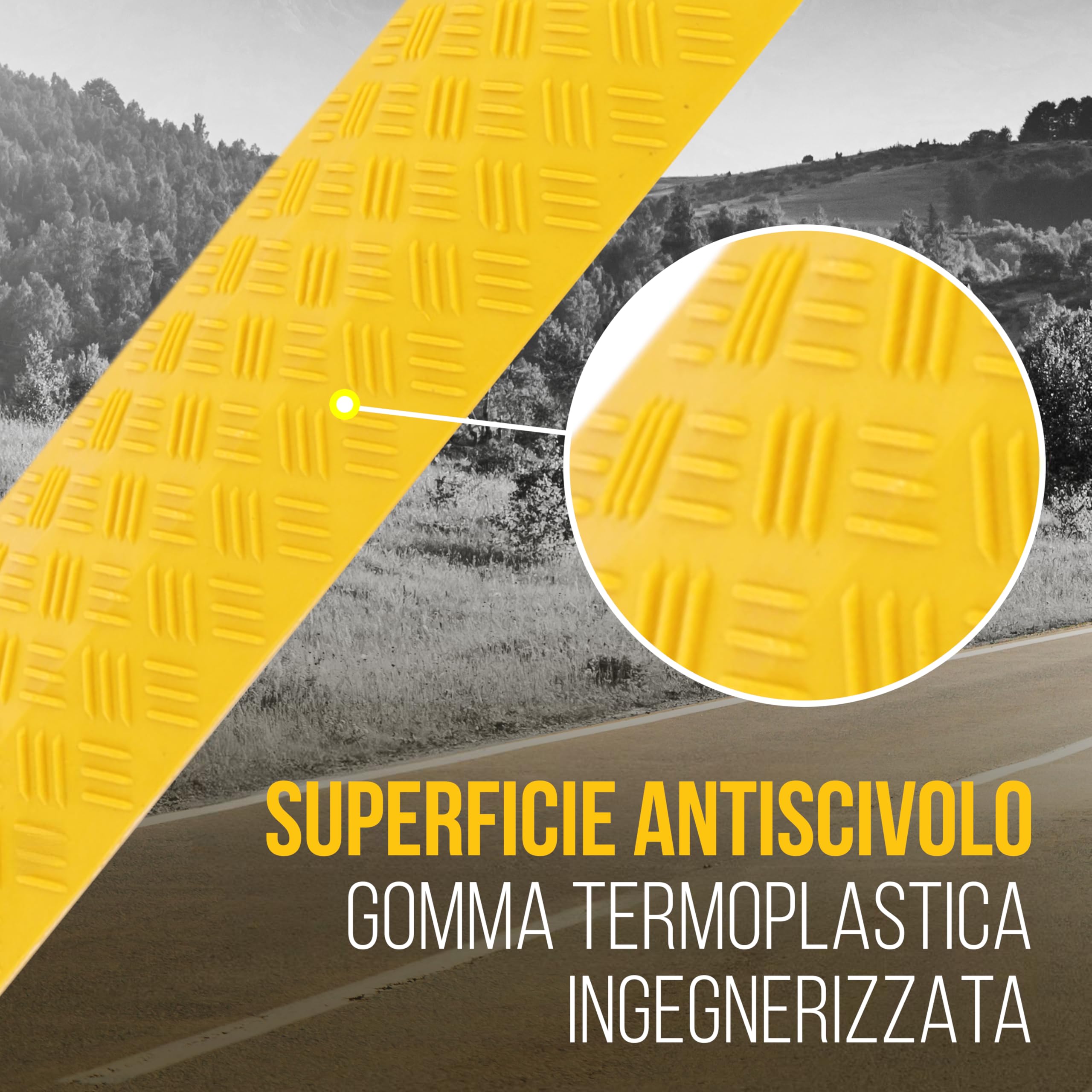 Pyle Rampa Auto Robusta in Gomma, Rampe per Auto e Canalina Passacavi Calpestabile, Portata 900 kg, Protezione Passacavi per Interni ed Esterni