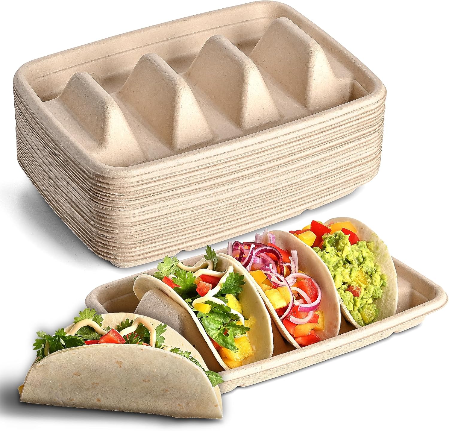 Kzeirm 24PCS Disposable Taco Holders for Party, Premium