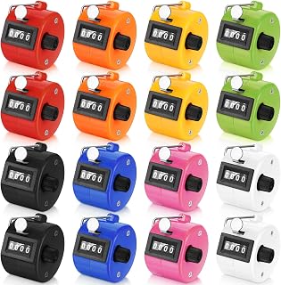 Kathfly 16 Pack Handheld Clicker Counters - 4-Digit Mechanical Tally for Golf, Knitting, Coaching, Sports Events - Assorted Colors, No Batteries