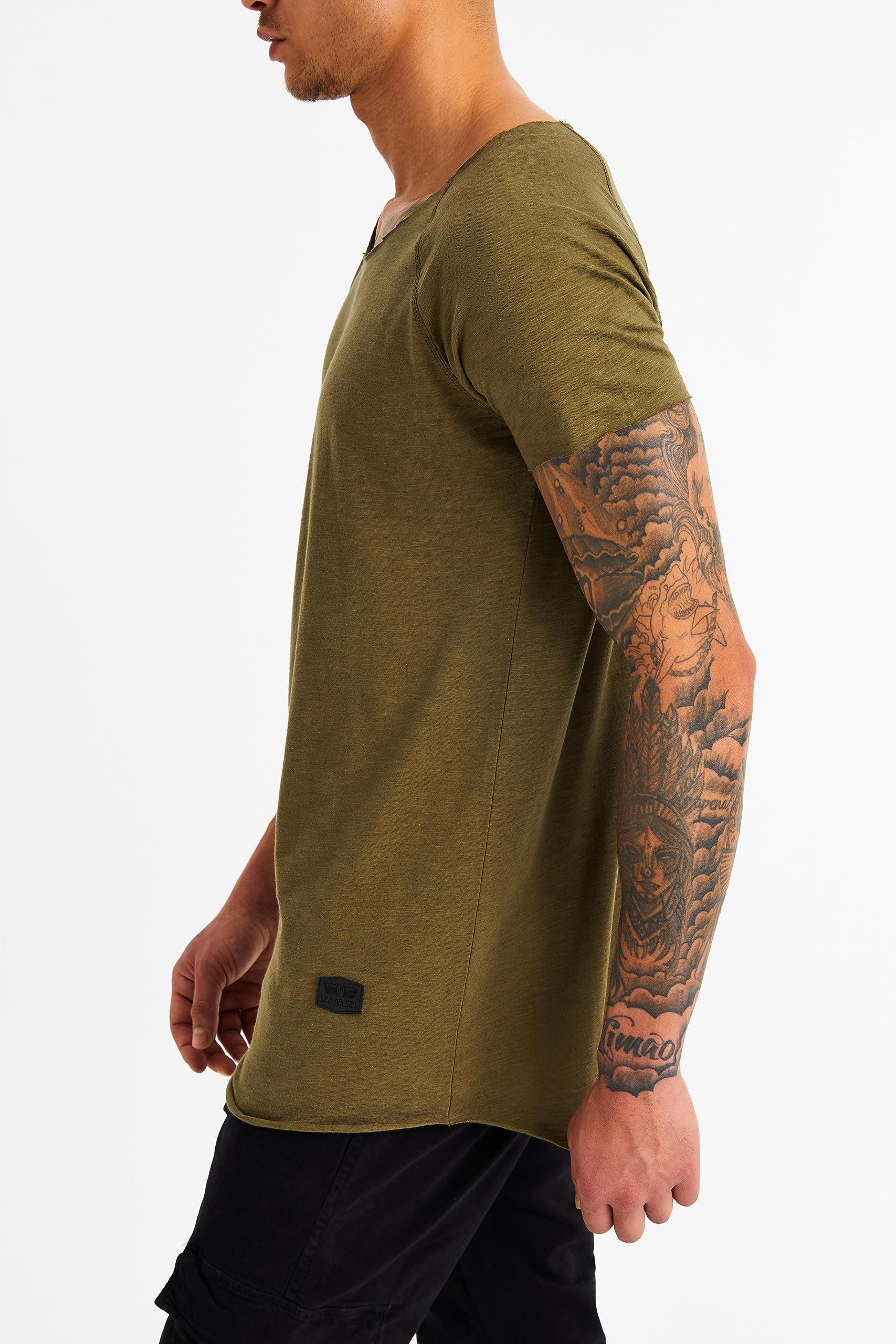 Leif Nelson T-Shirt Uomo Girocollo Collo LN-6340