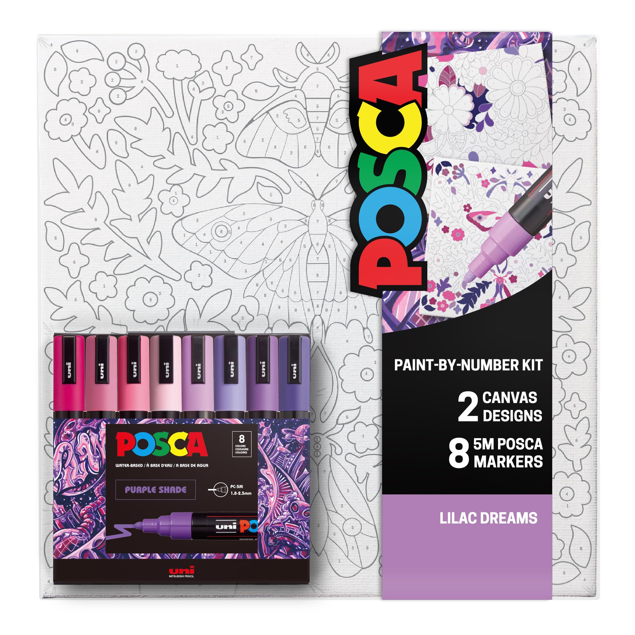 POSCA art 「ペンギン3」 A4サイズ 額縁付き Amazon.com: POSCA Canvas Paint by Number Kit, Lilac Dream - 8