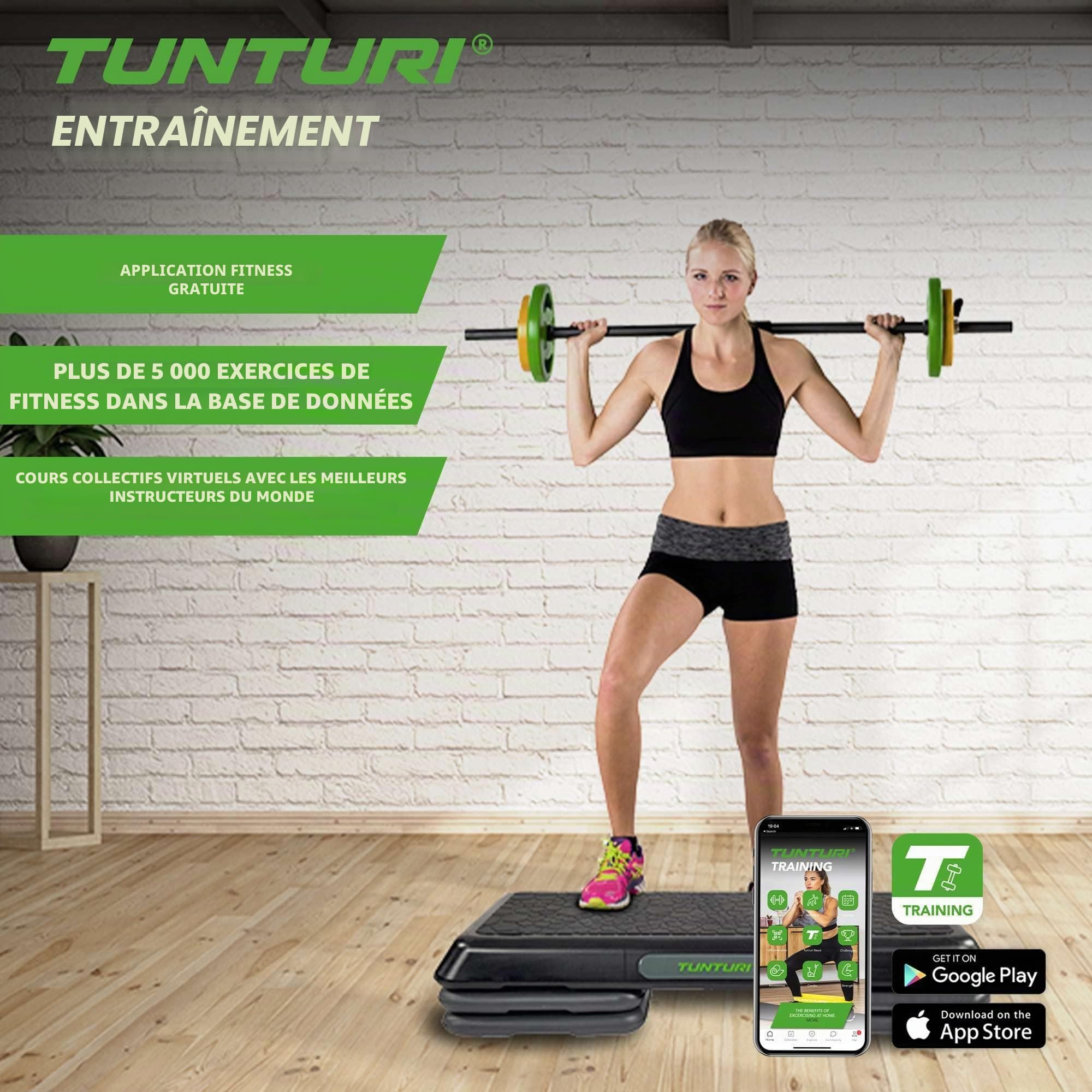 Tunturi set aerobic pump complet - 20 kg - barre 131 cm - Entraînement à la maison - gymnasium, fitness