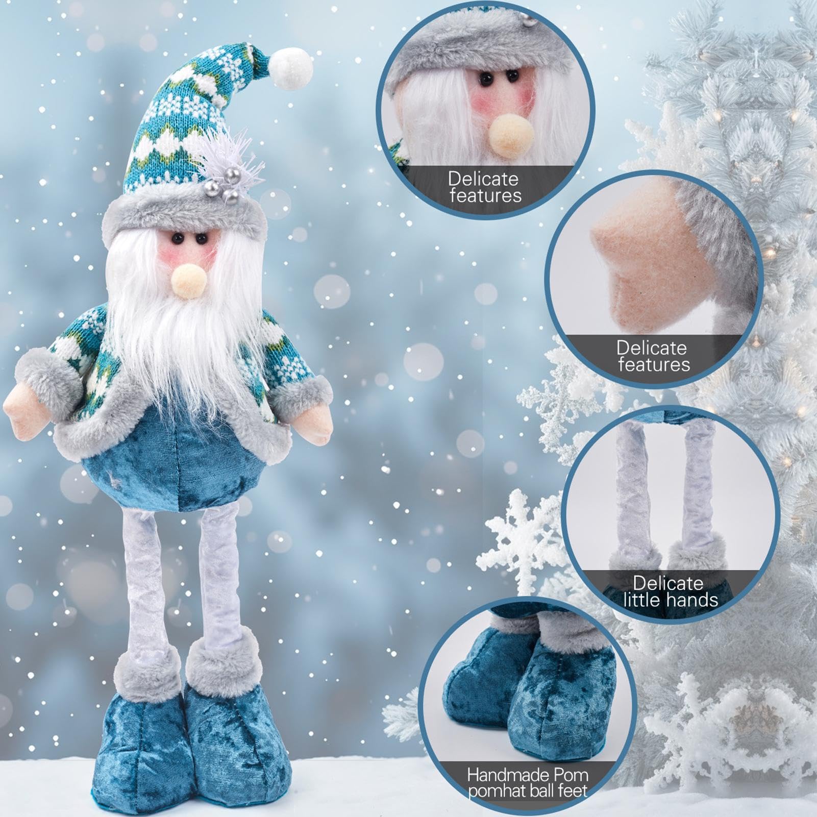 Amazon.co.jp: クリスマスサンタクロース人形 | 青いサンタクロース
