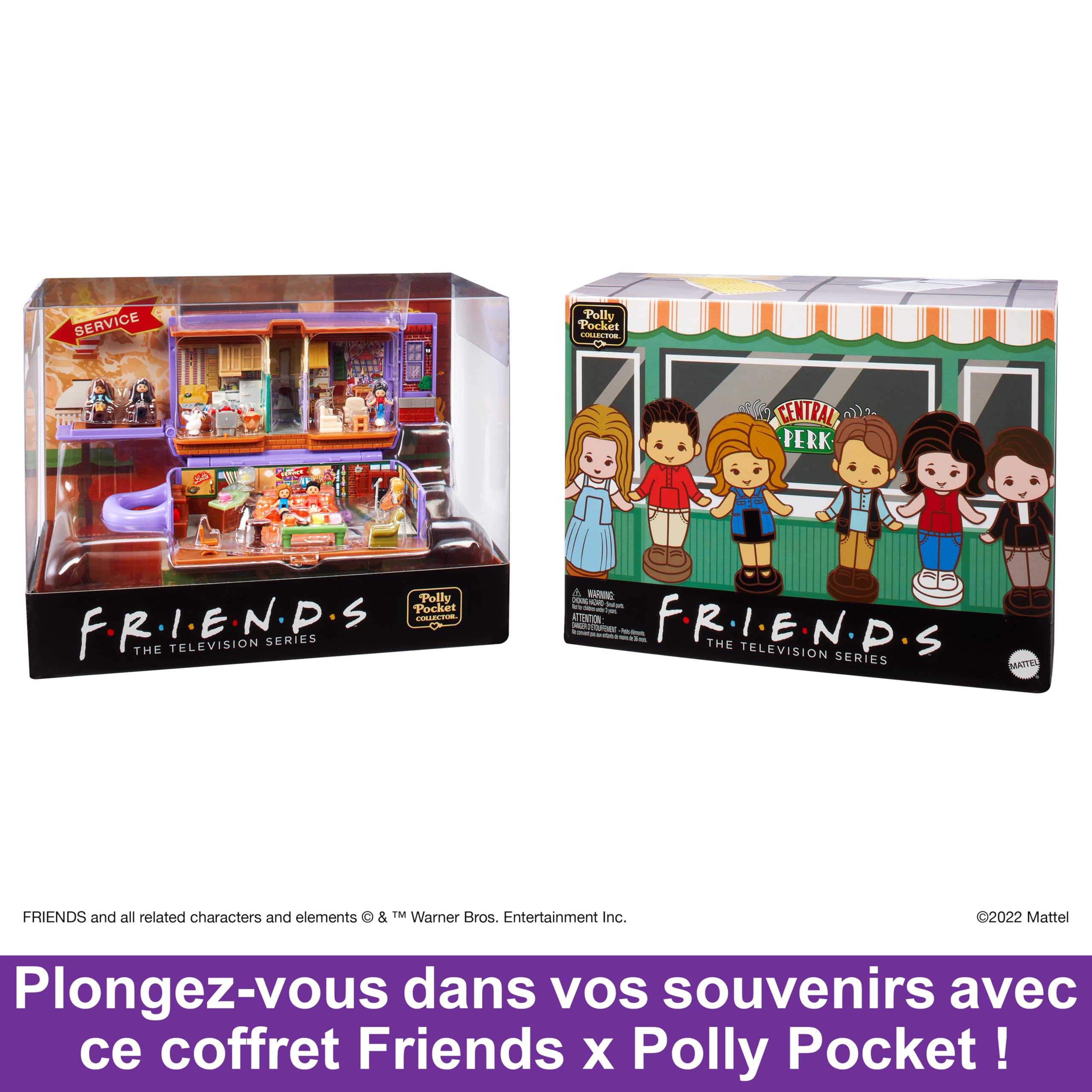 Polly Pocket Coffret Exclusif Friends Forme Tasse À Café Central Perk, avec 6 Poupées, 9 Accessoires Et 3 Lieux Emblématiques, À Collectionner, Jouet Adulte, A Partir De 14 Ans, HKV74