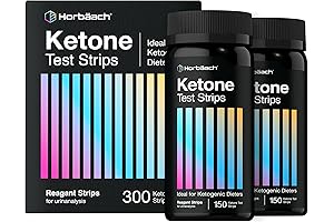 Horbäach Ketone Test Strips | Measure Ketone Levels for Rapid Results | 300 Count