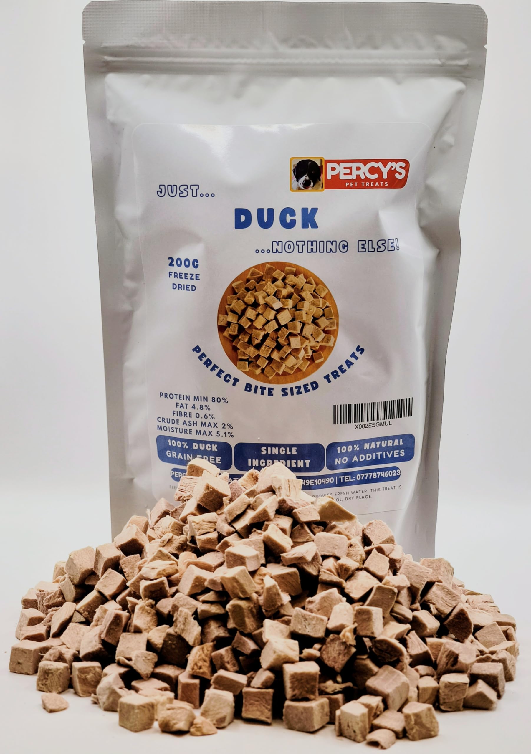 200g Duck Freeze Dried - Allergen Free & Hypoallergenic Treat for Cats and Dogs - Locked in freshness, High in Protein Nibbles, Pet Treats, Food Topper