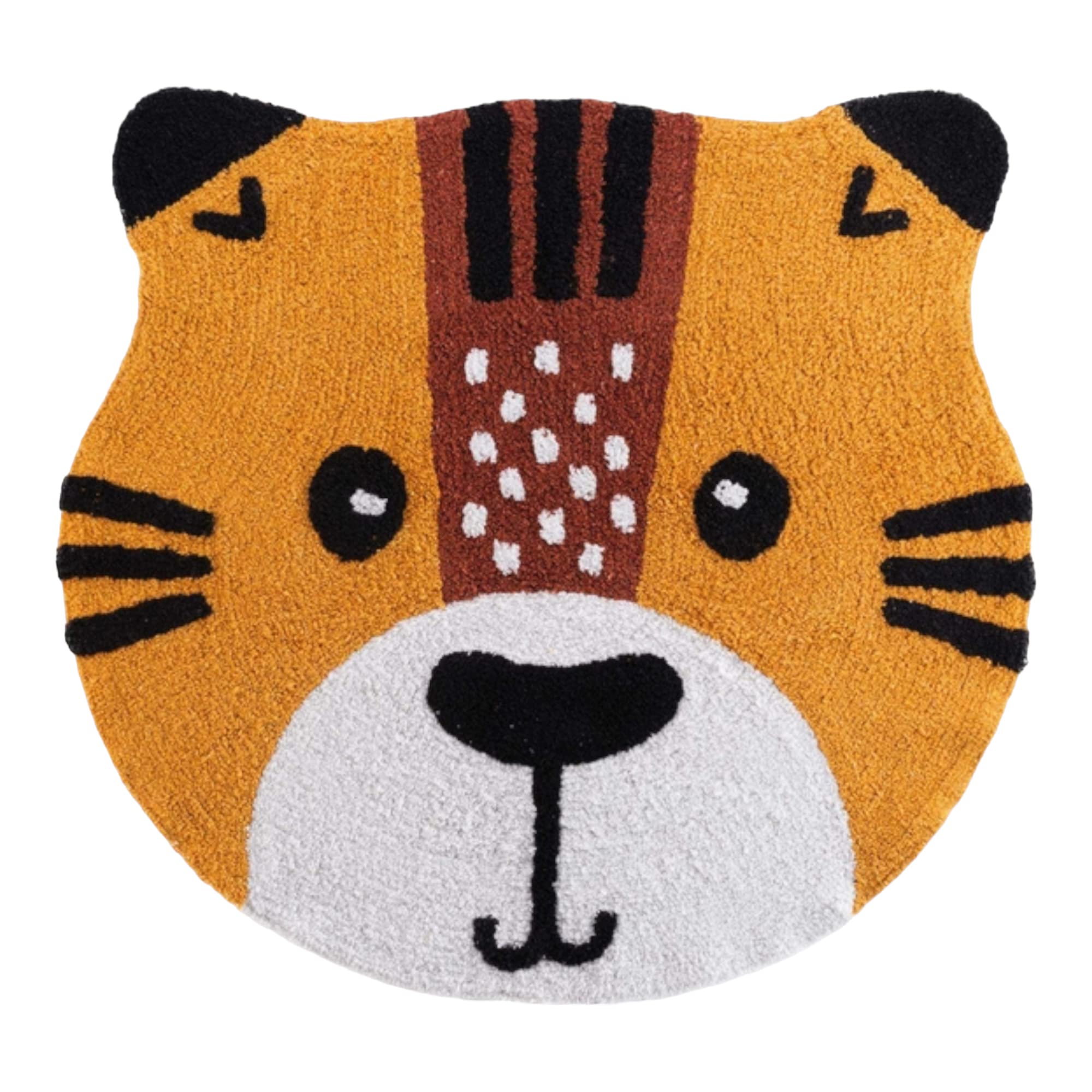 TIENDA EURASIA - Alfombra Redonda Infantil, Alfombra Decorativa Infantil, Diseño Original de Animales, Material Suave de Polialgodon, Ø 90 cm (Tigre)