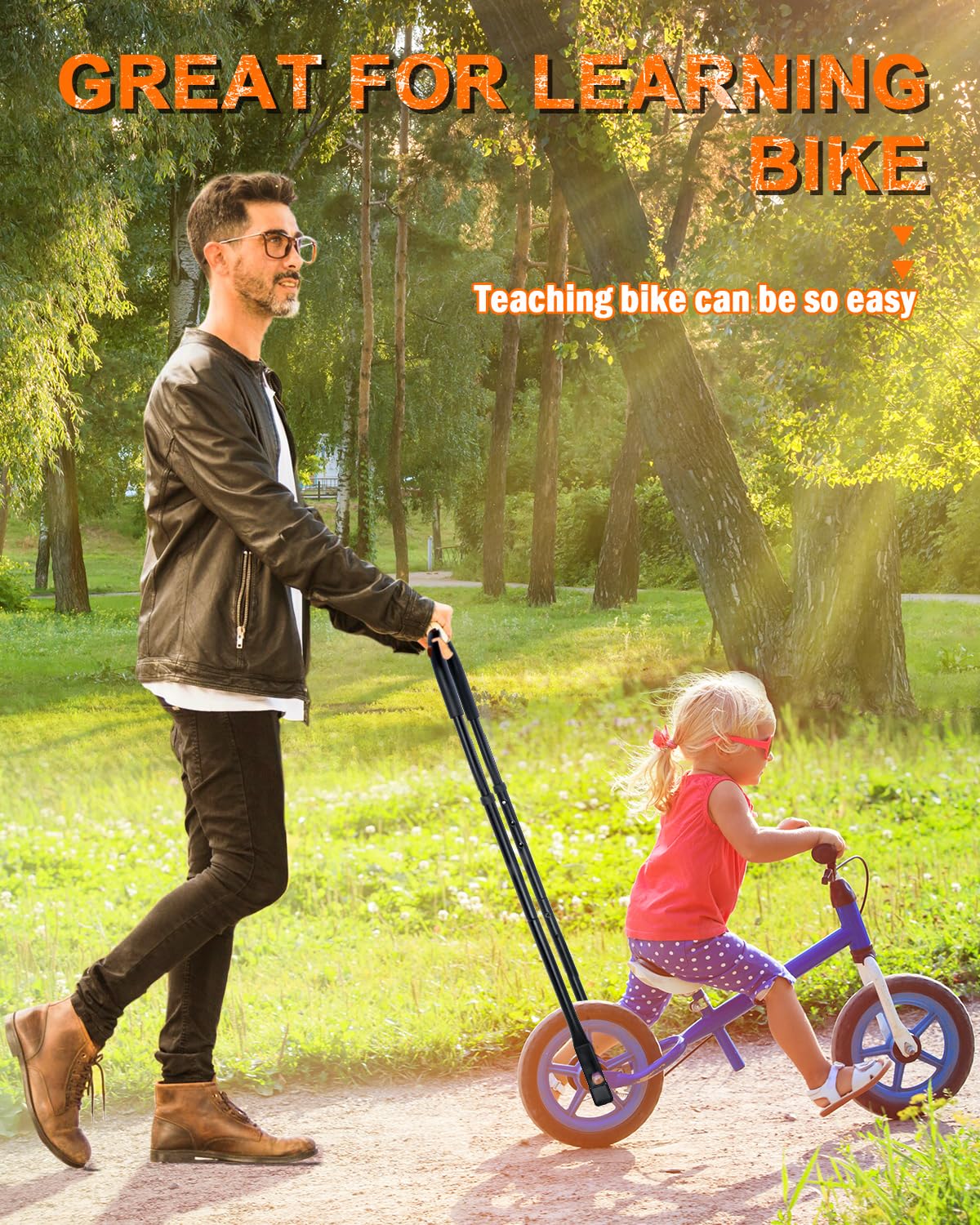 Asa de entrenamiento de seguridad mejorada para niños, 6 alturas ajustables y resistentes, accesorios de bicicleta de equilibrio para niños, enseñanza a montar sin ruedas de entrenamiento 4