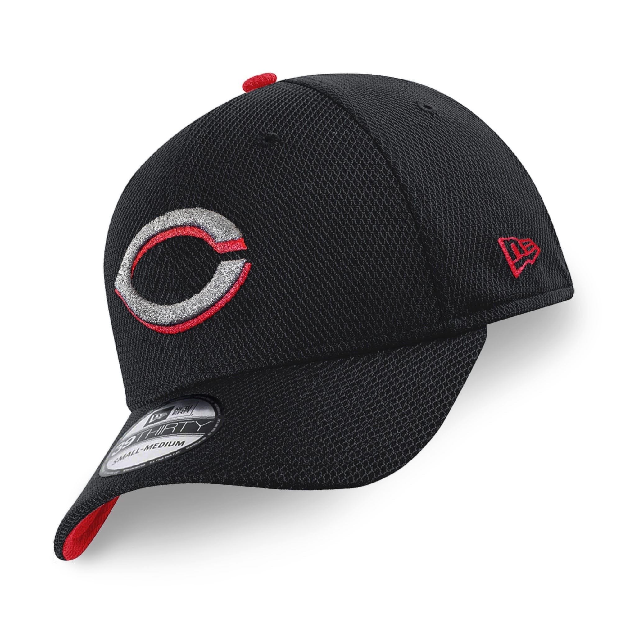 New Era Cincinnati Reds MLB Diamond Era Black Scarlet UV 39Thirty Stretch Cap
