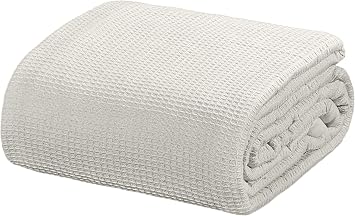Crover All Season Waffle Premium Thermal Blanket Twin Size 66x90 Durable Soft Cozy Breathable Weave Design 100% Cotton, Glacier Grey