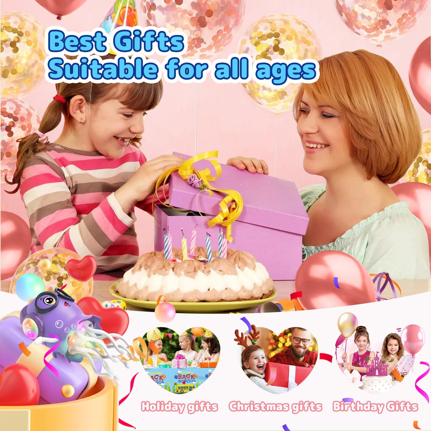 Zabawka dla niemowląt Tańcząca Meduza z muzyką i światłem, Interaktywna zabawka dla niemowląt na czas brzuszka, Tummy Time Toys Sensoryczna zabawka do raczkowania dla małych dzieci w wieku 3-8 lat