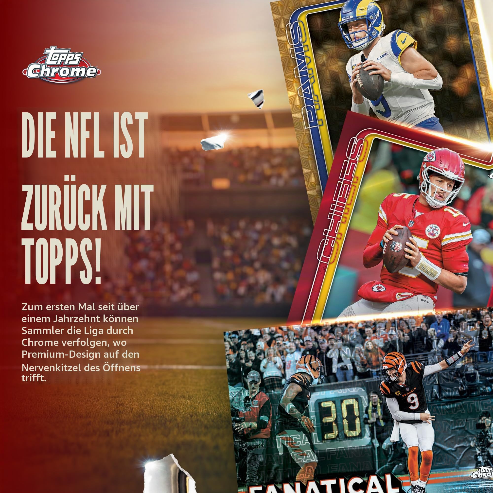 2025 Topps Chrome Football – werkseitig versiegelt – Value Box
