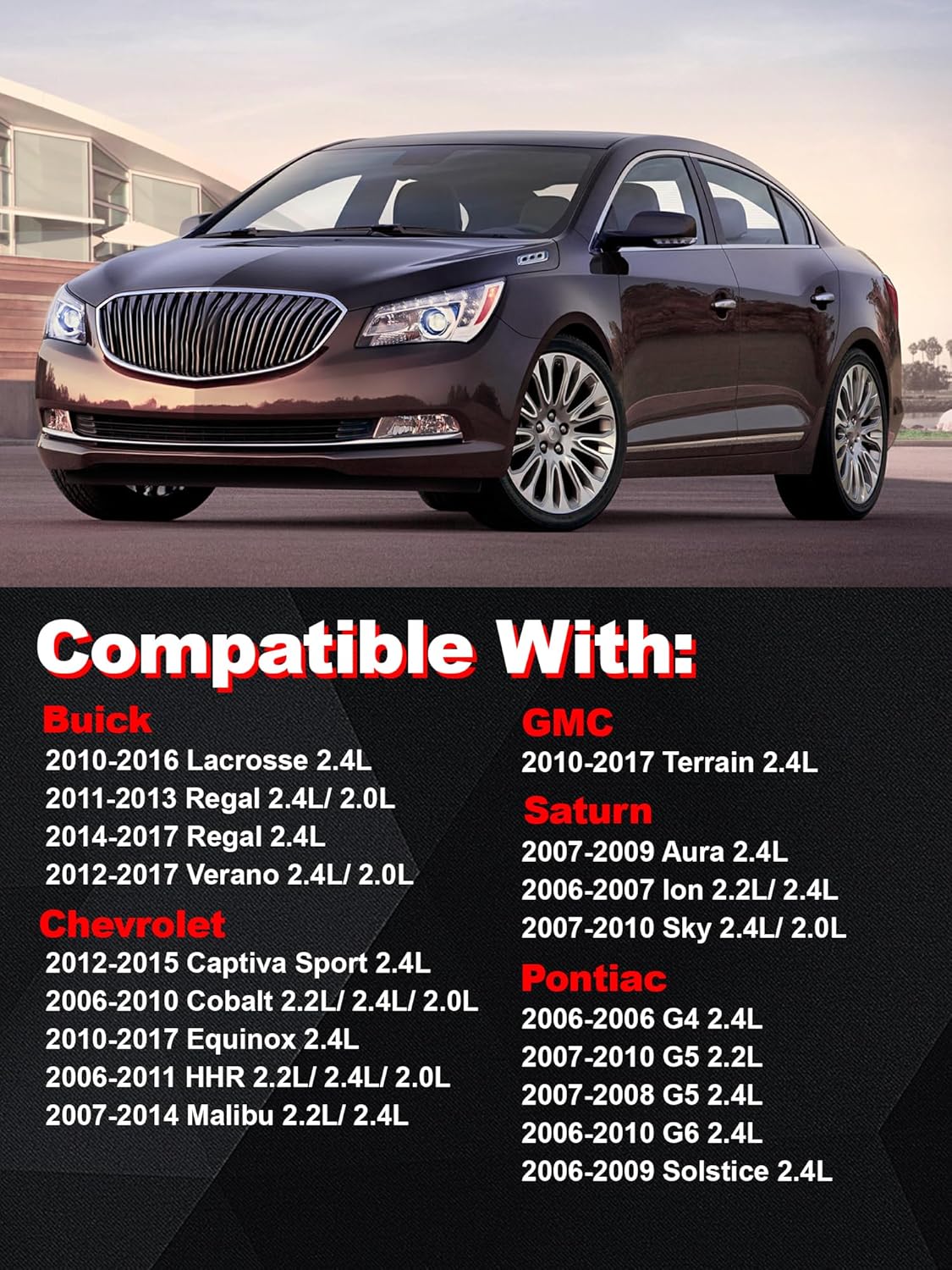 Ignition Coil Pack OE#UF491 UF645 Compatible with 10-17 Equinox 07-14 Malibu 06-10 Cobalt 06-11 HHR 10-17 Terrain 12-17 Verano 11-17 Regal 07-10 G5 06-10 G6 06-09 Solstice 2.0L 2.2L 2.4L,Set Of 4