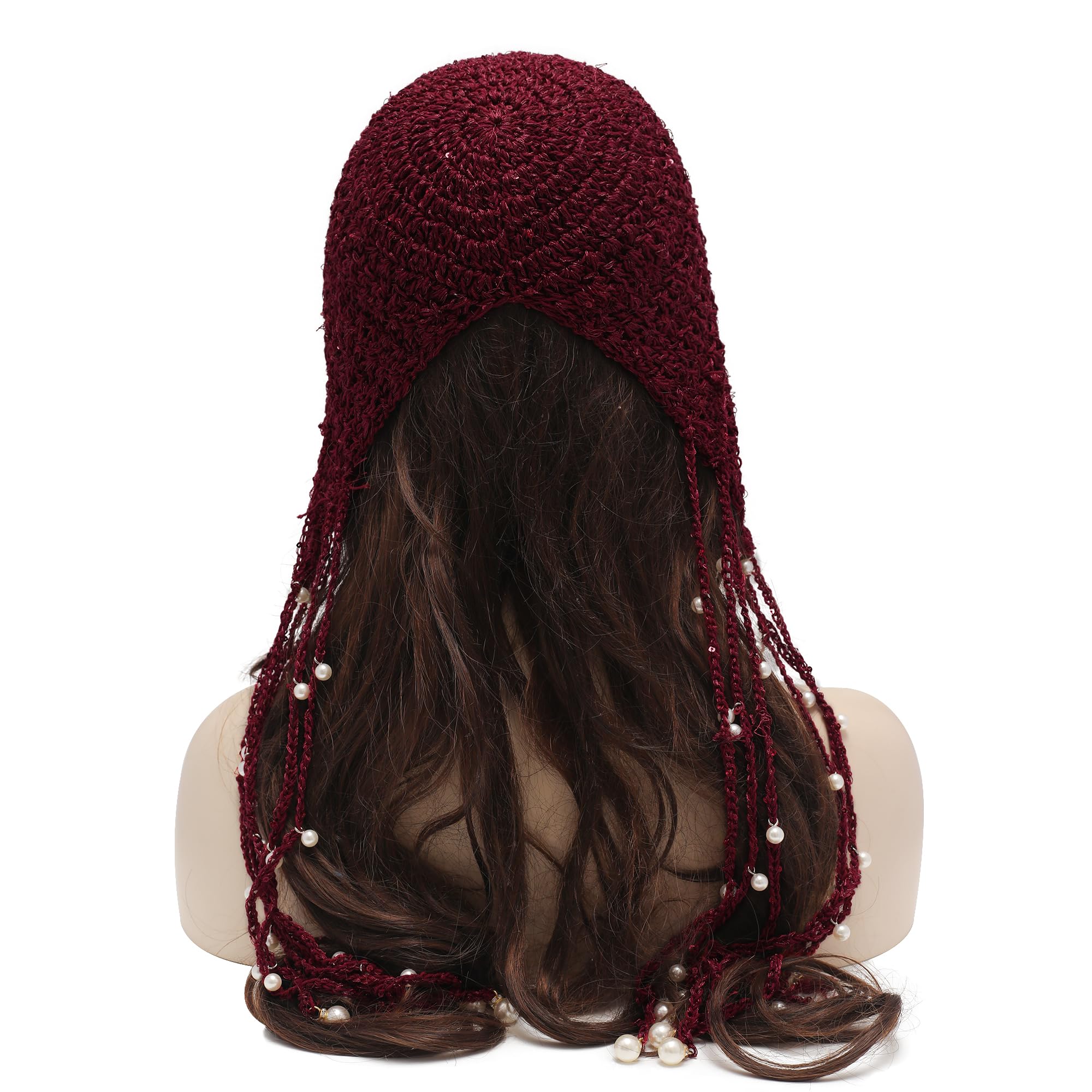 ZLYC Gorro de algodón para mujer con borla hecho a mano