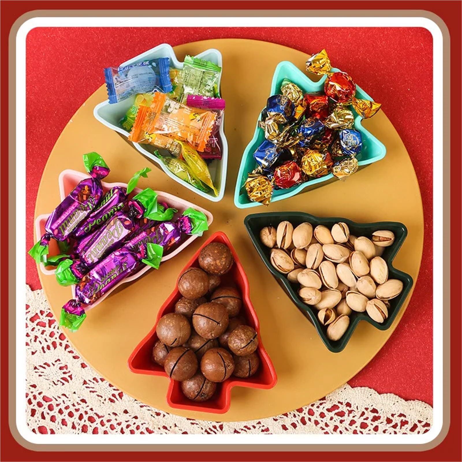 Plato de fruta árbol, plato dividido, seca for el hogar para Almacenar Nueces
