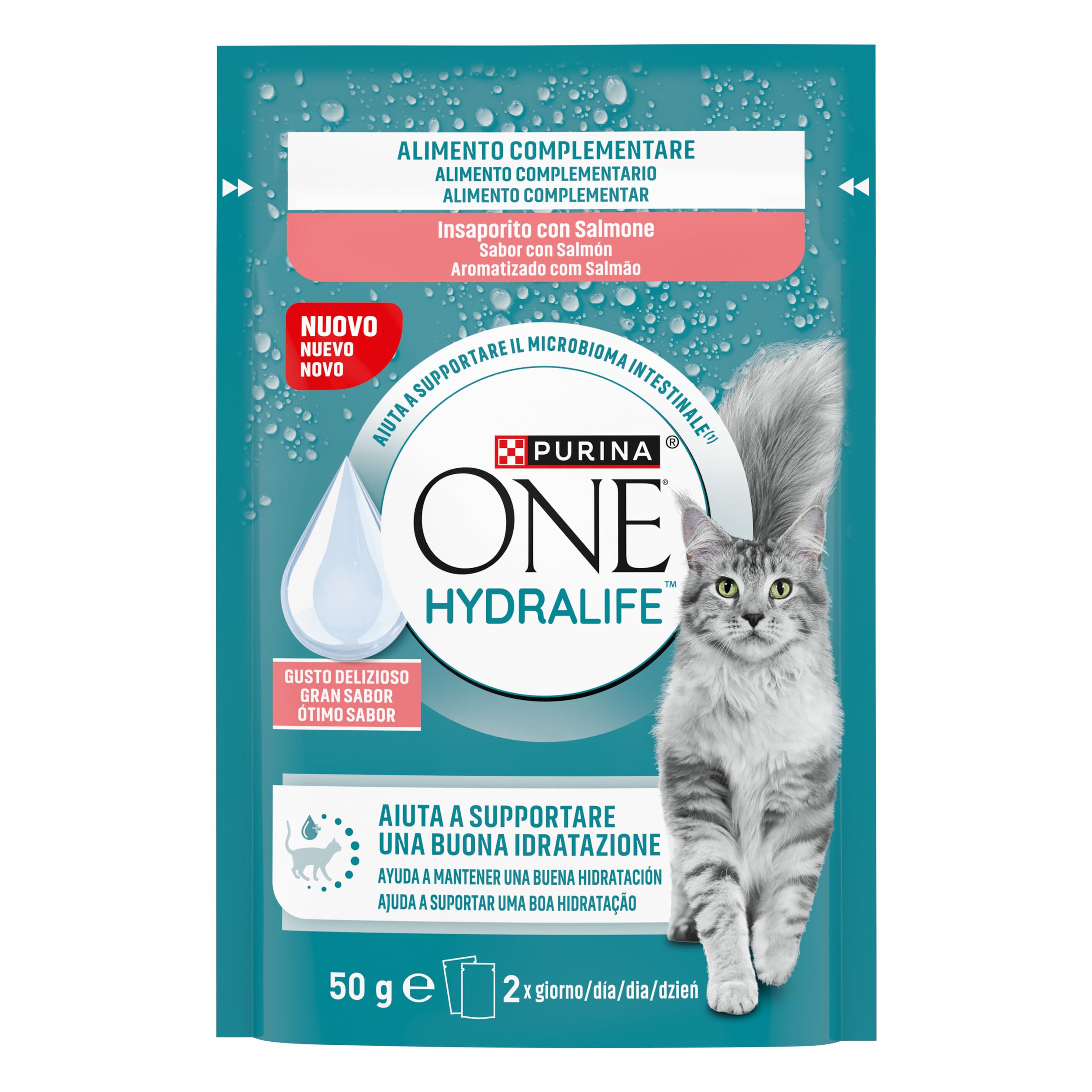 PURINA ONE HYDRALIFE 12 saszetek 50 gr żywności uzupełniającej z łososiem