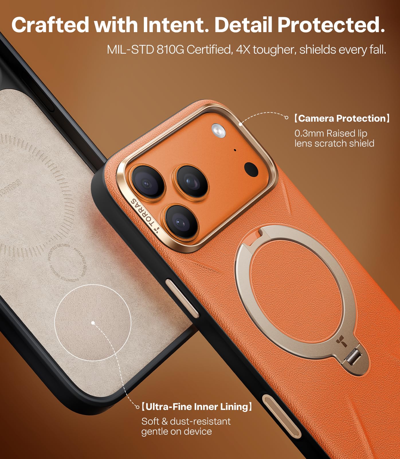 Amazon.com: TORRAS Q3 VegSkin for iPhone 17 Pro Max Case Leather