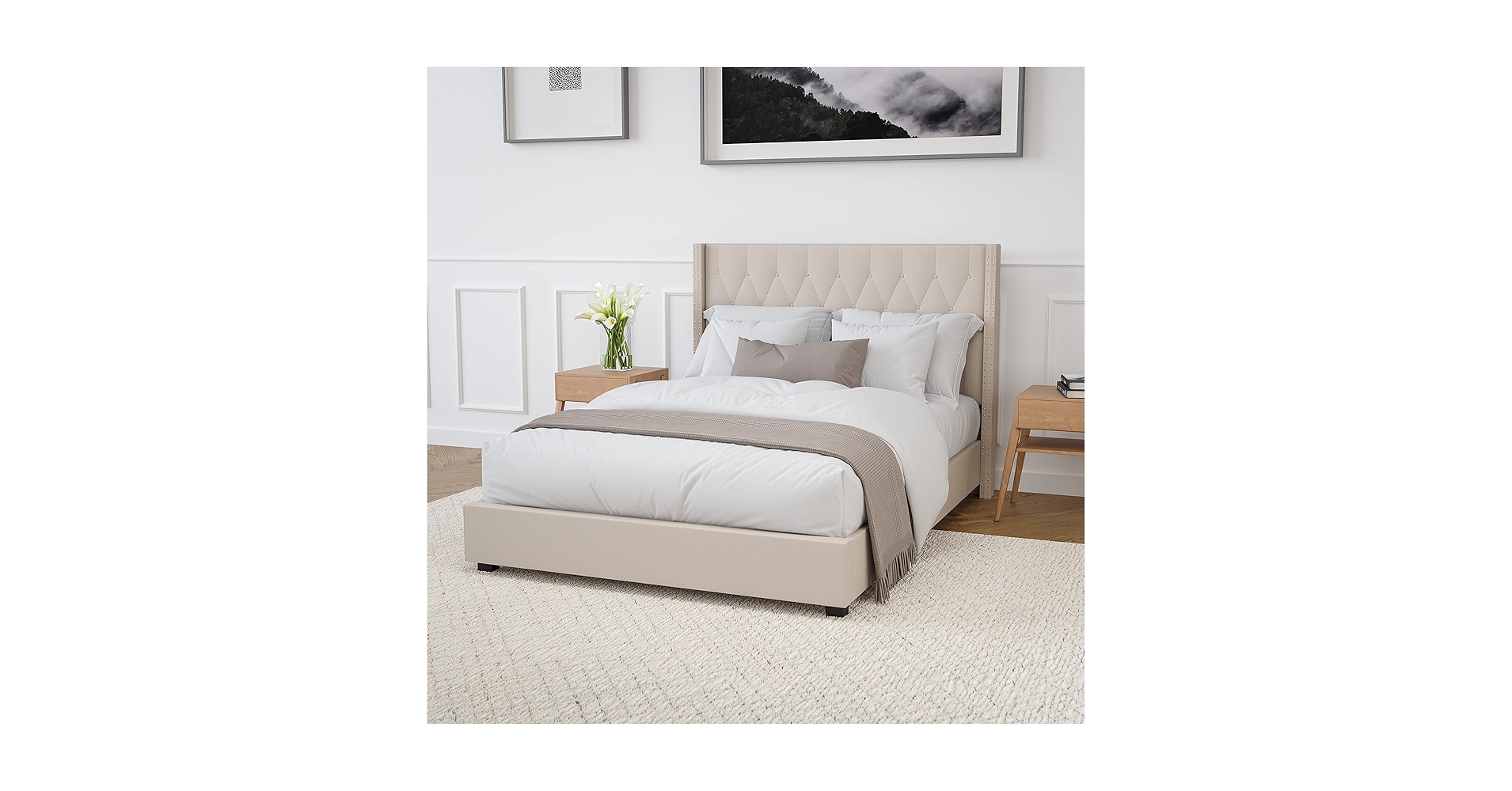 Amazon.com: Merrick Lane Chenoa Upholstered Full Size