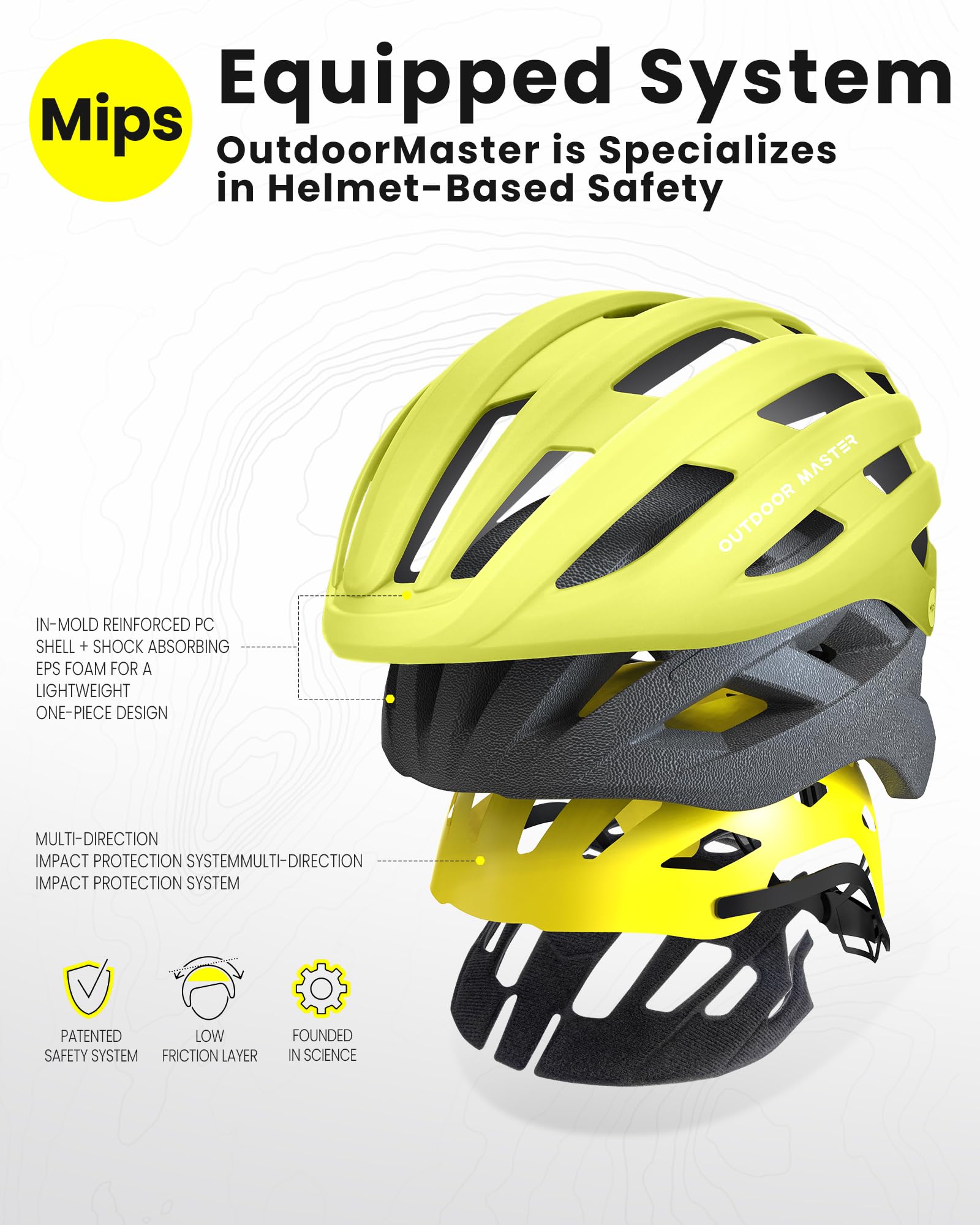 OutdoorMaster MIPS Bike Helmet for Adults-Two Removable Liners & Ventilation in Multi-Environment