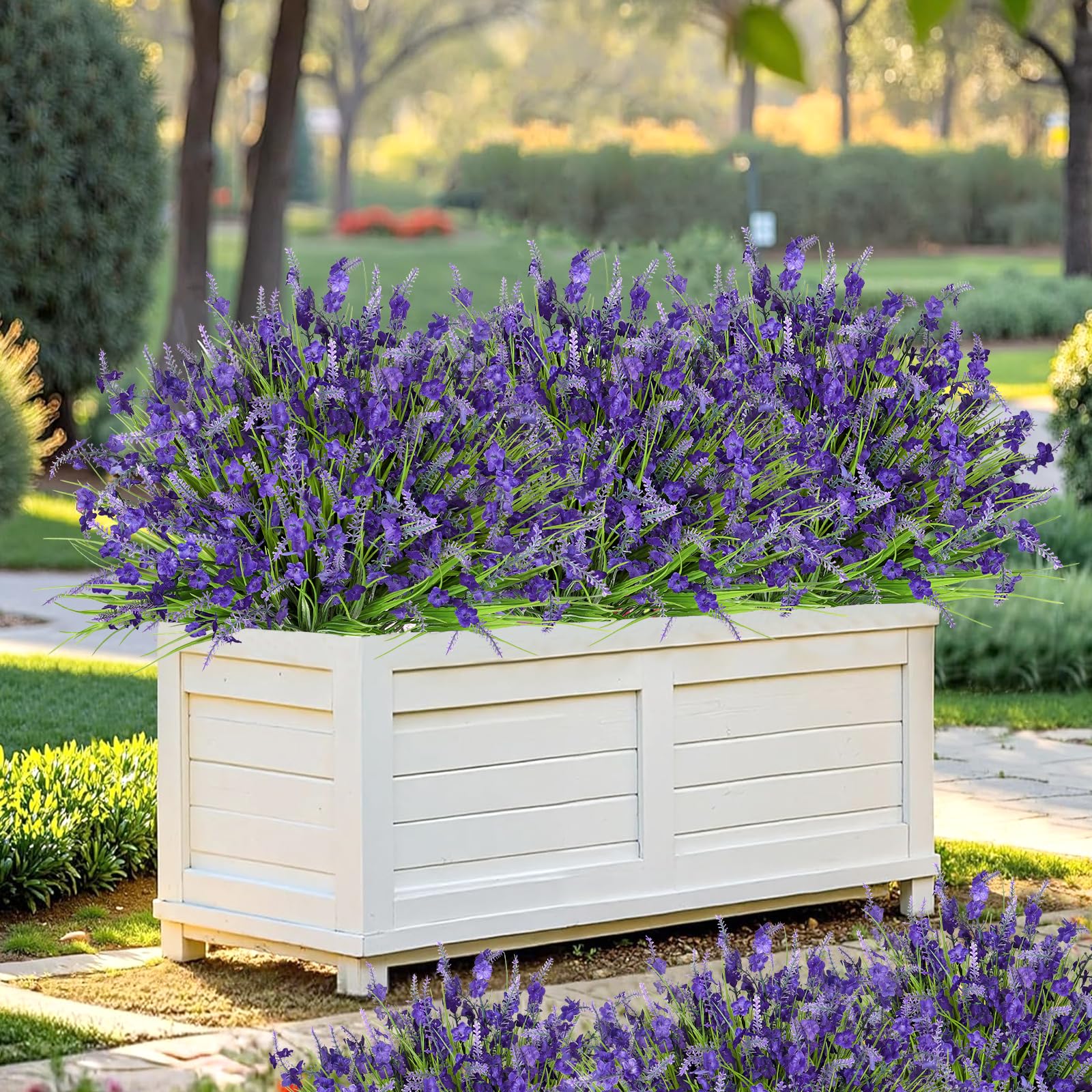 10 pacchi di fiori artificiali di lavanda per esterni, decorazione decorativa in finto lavanda per interni, per matrimoni, casa, ufficio, giardino, decorazione per finestre (6 colori