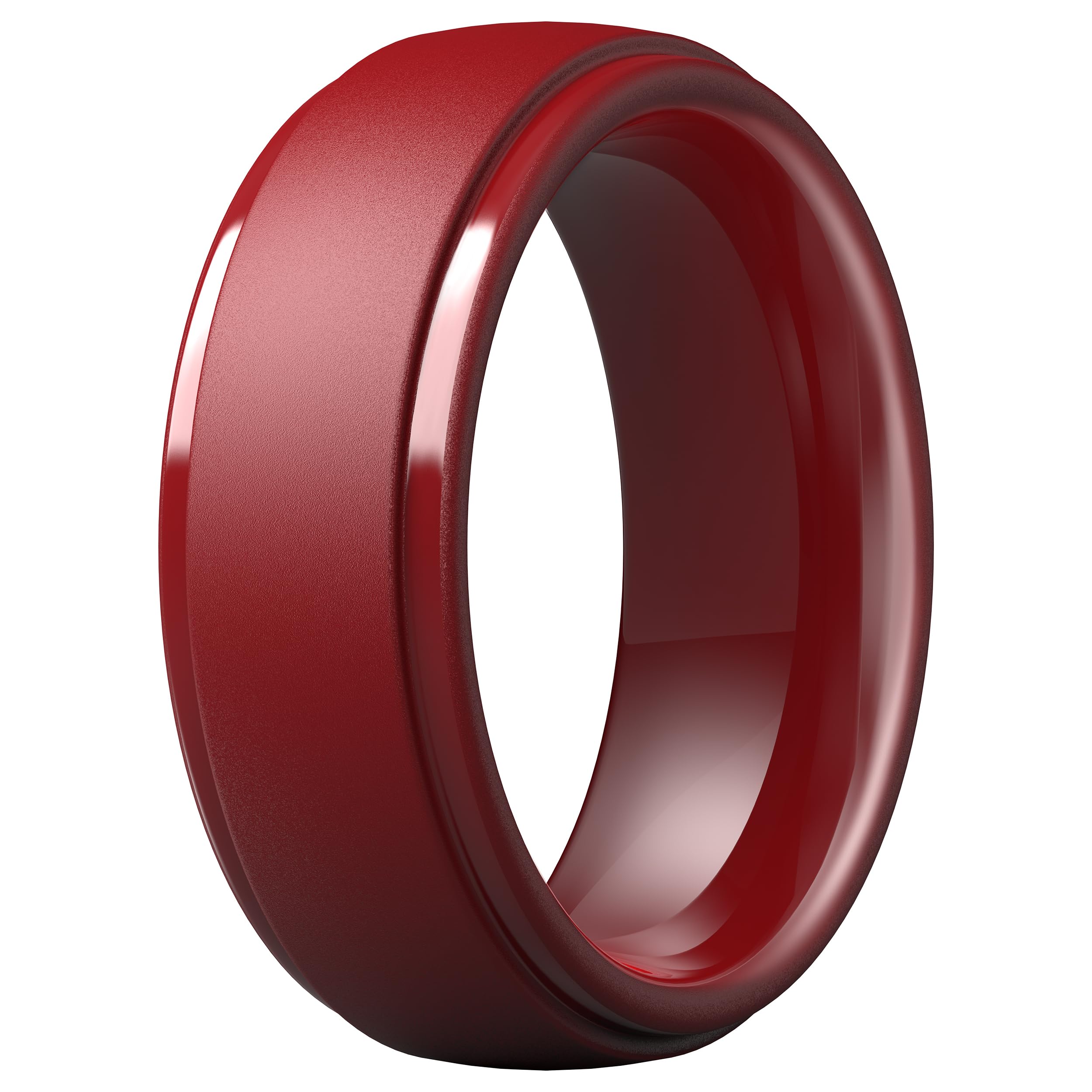 ThunderFit Silicone Rings for Men, Step Edge Rubber Wedding Bands 10mm Wide
