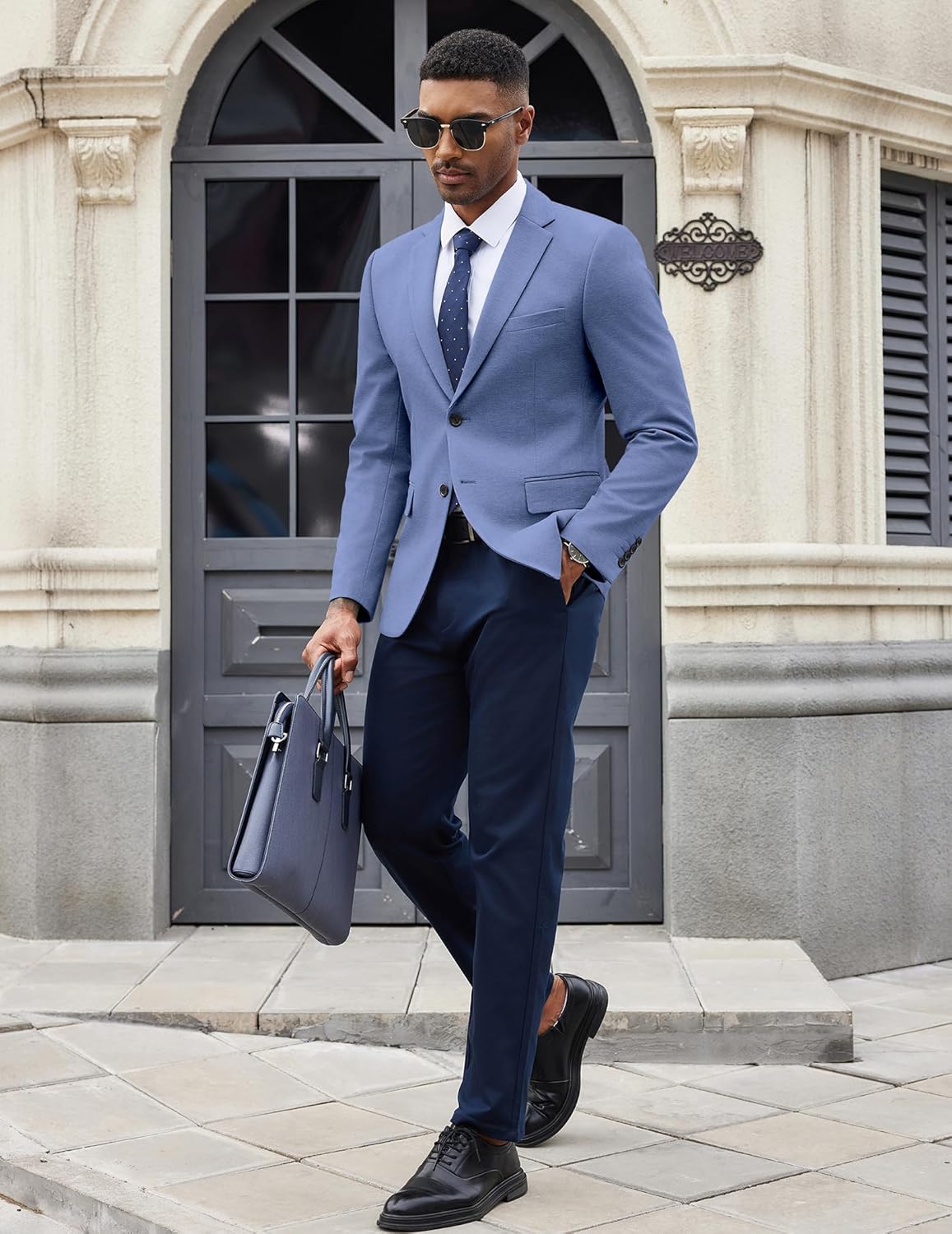 COOFANDY Mens Casual Blazer Knit Sport Coat Lightweight Two Button Suit Jacket - Image 5