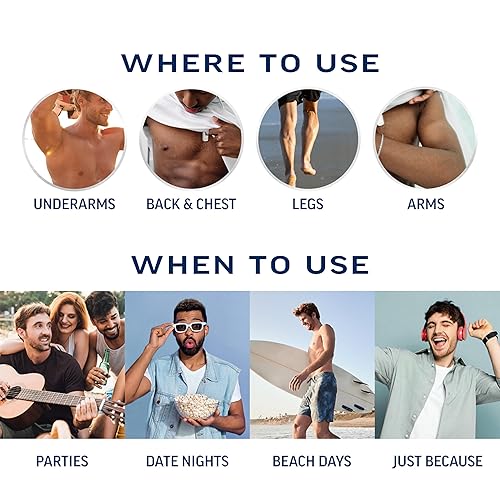 Miniatura 5 de Veet Crema depilatoria para hombres para pieles sensibles, 13.5 onzas líquidas, aspecto limpio de acción rápida sin dolor de larga duración, crema