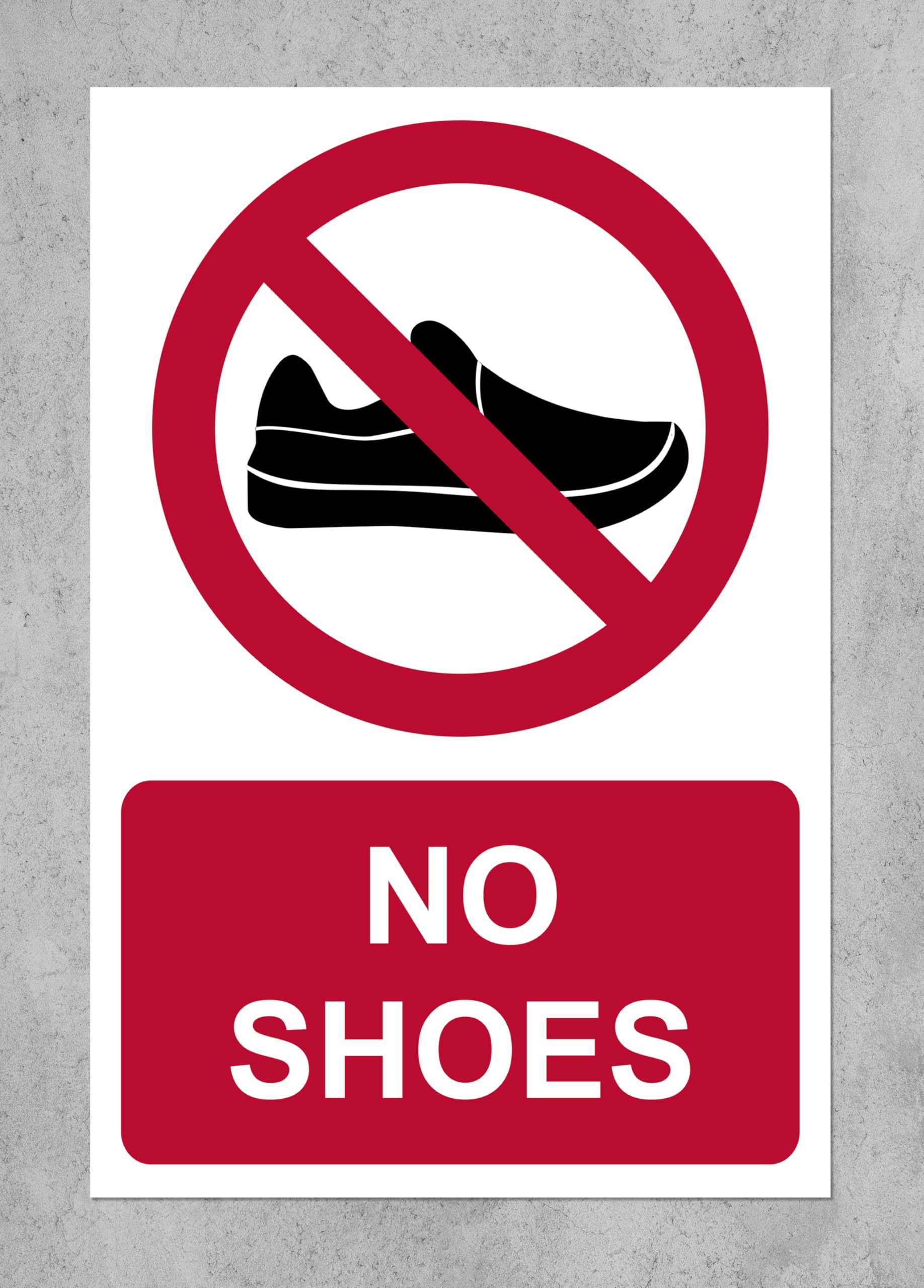 No shoes - Self adhesive sticker (400mm x 300mm)
